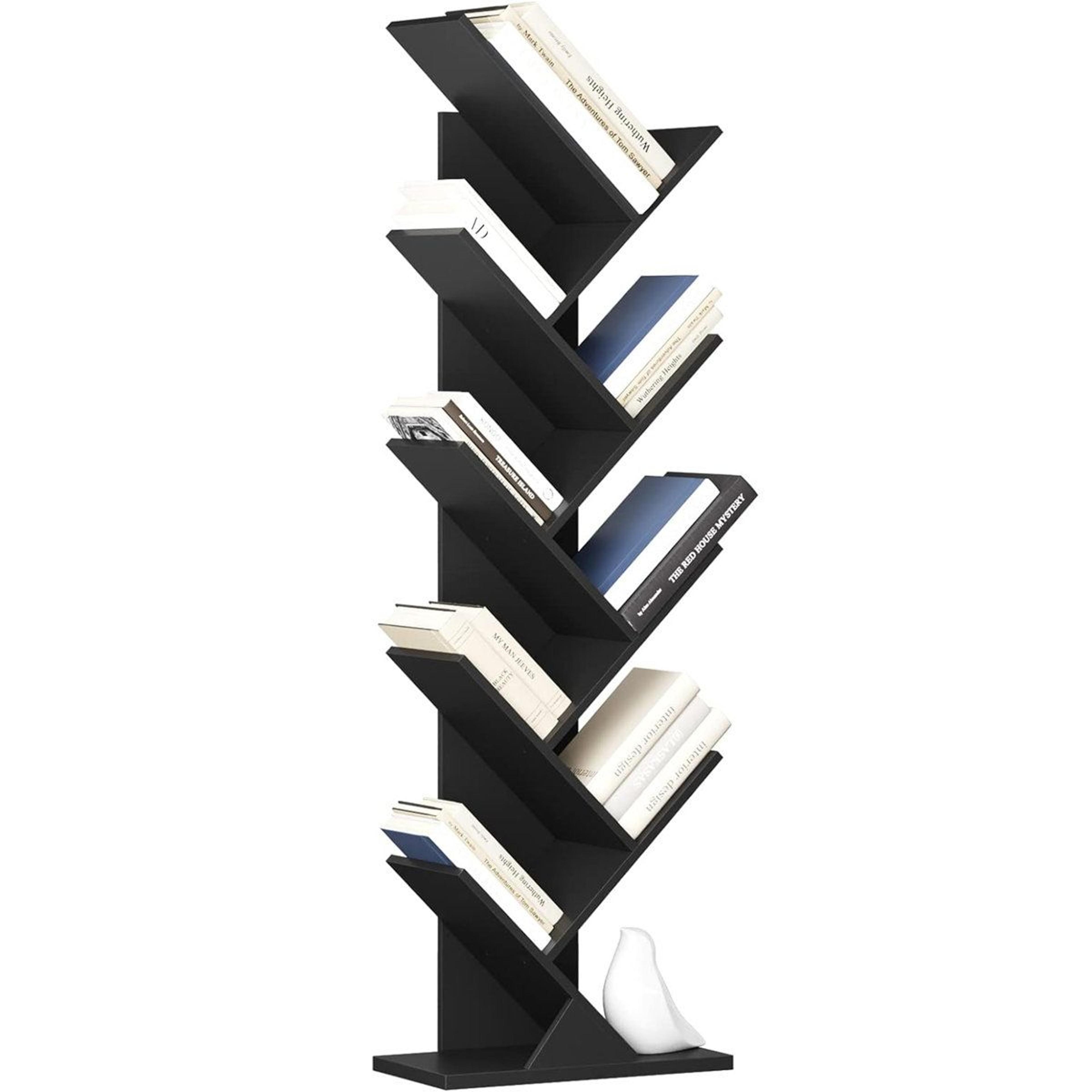 9 tier tree bookshelf space saving geometric bookcase