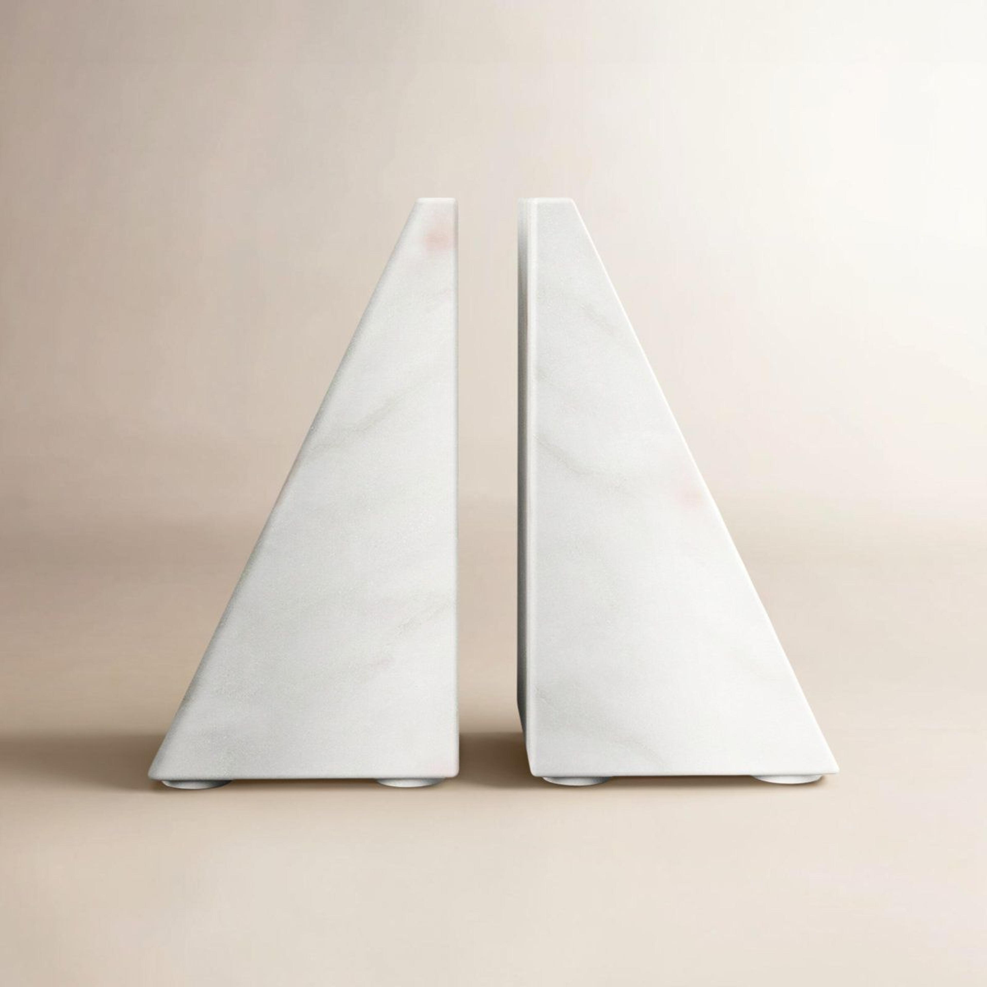 matheson marble bookends set of 2 modern non-skid decorative bookends
