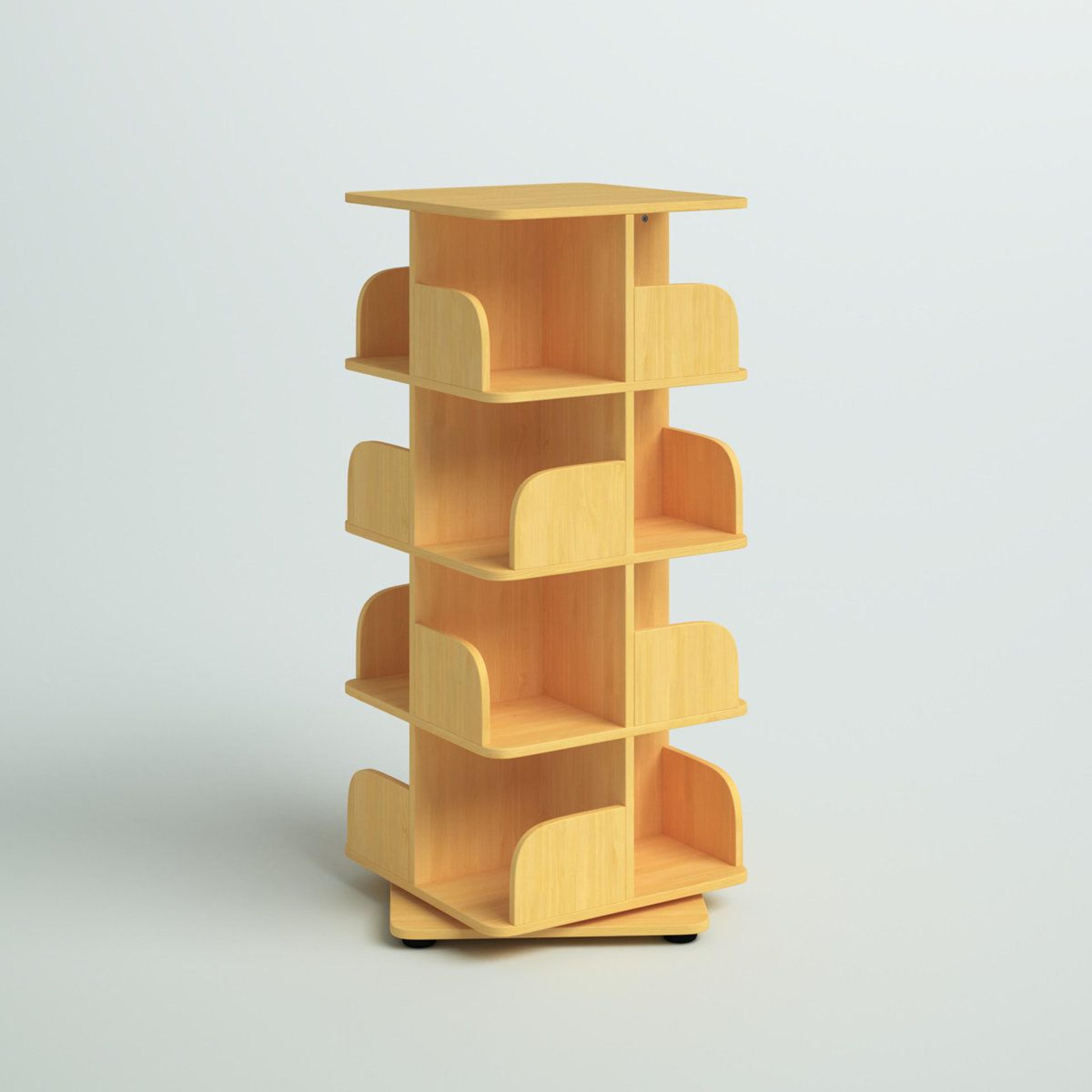 3-tier rotating bookcase space-saving bookshelf organizer