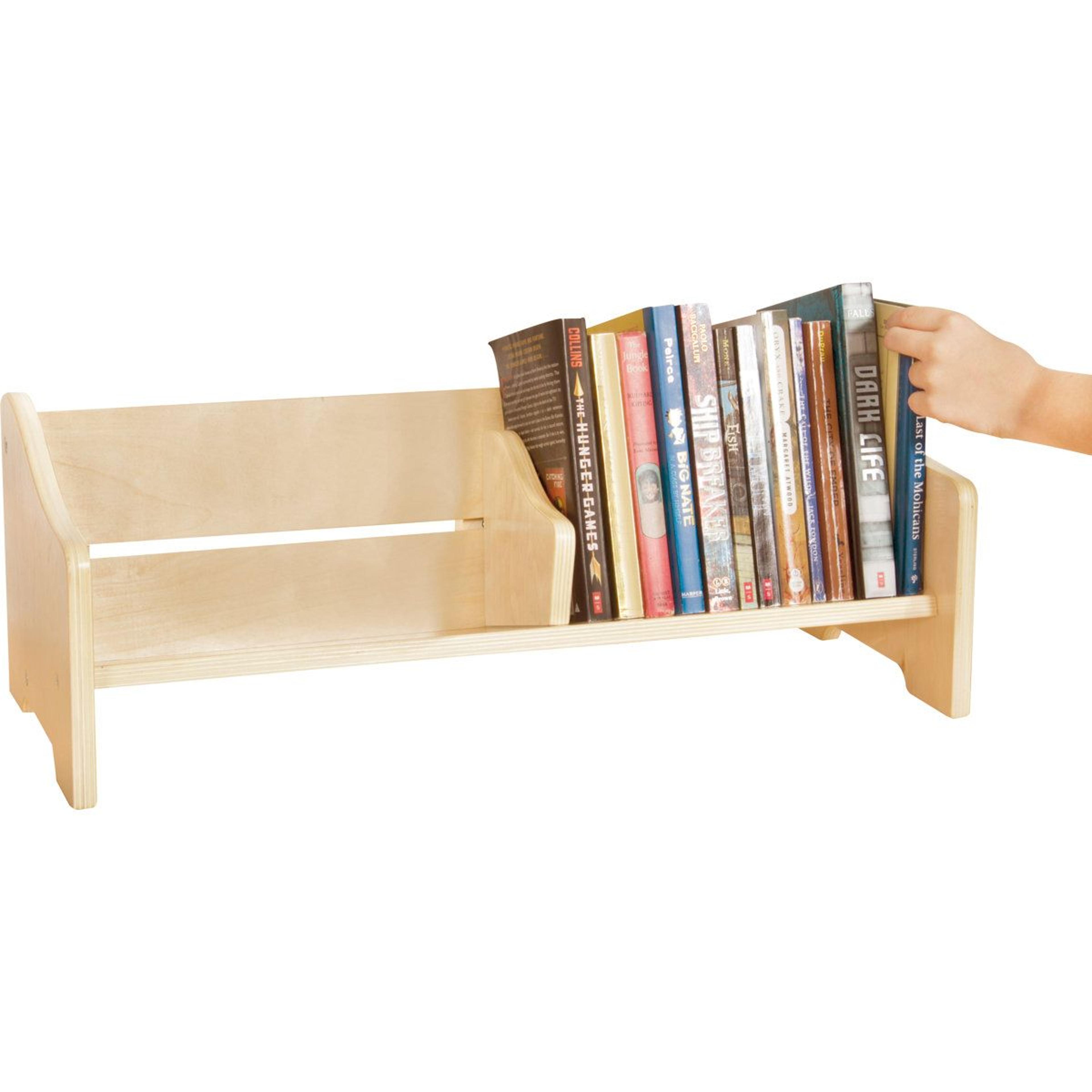 guidecraft natural birch tabletop book display kids reading organizer