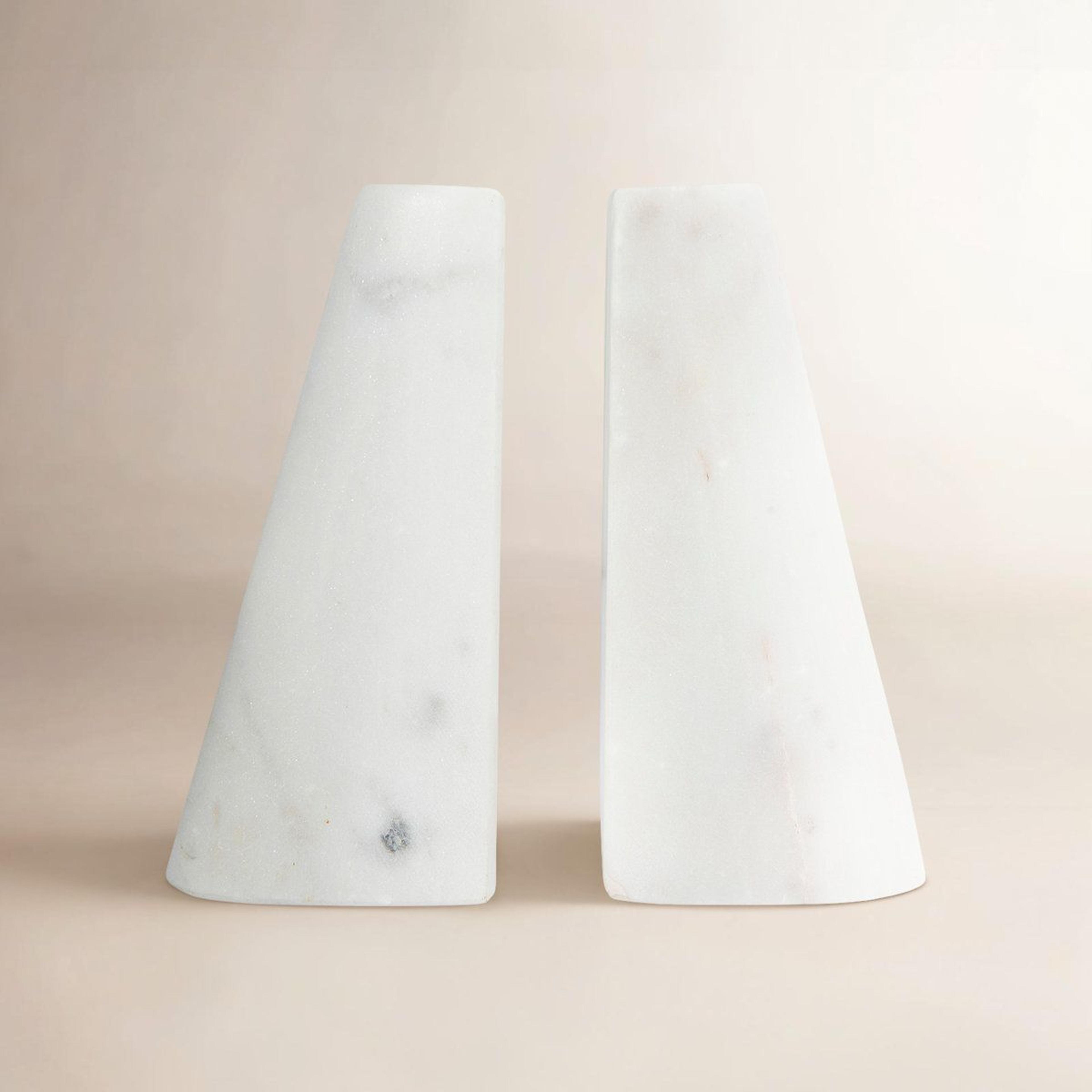 longmeadow white marble bookends set of 2 decorative bookends for bookshelf decor