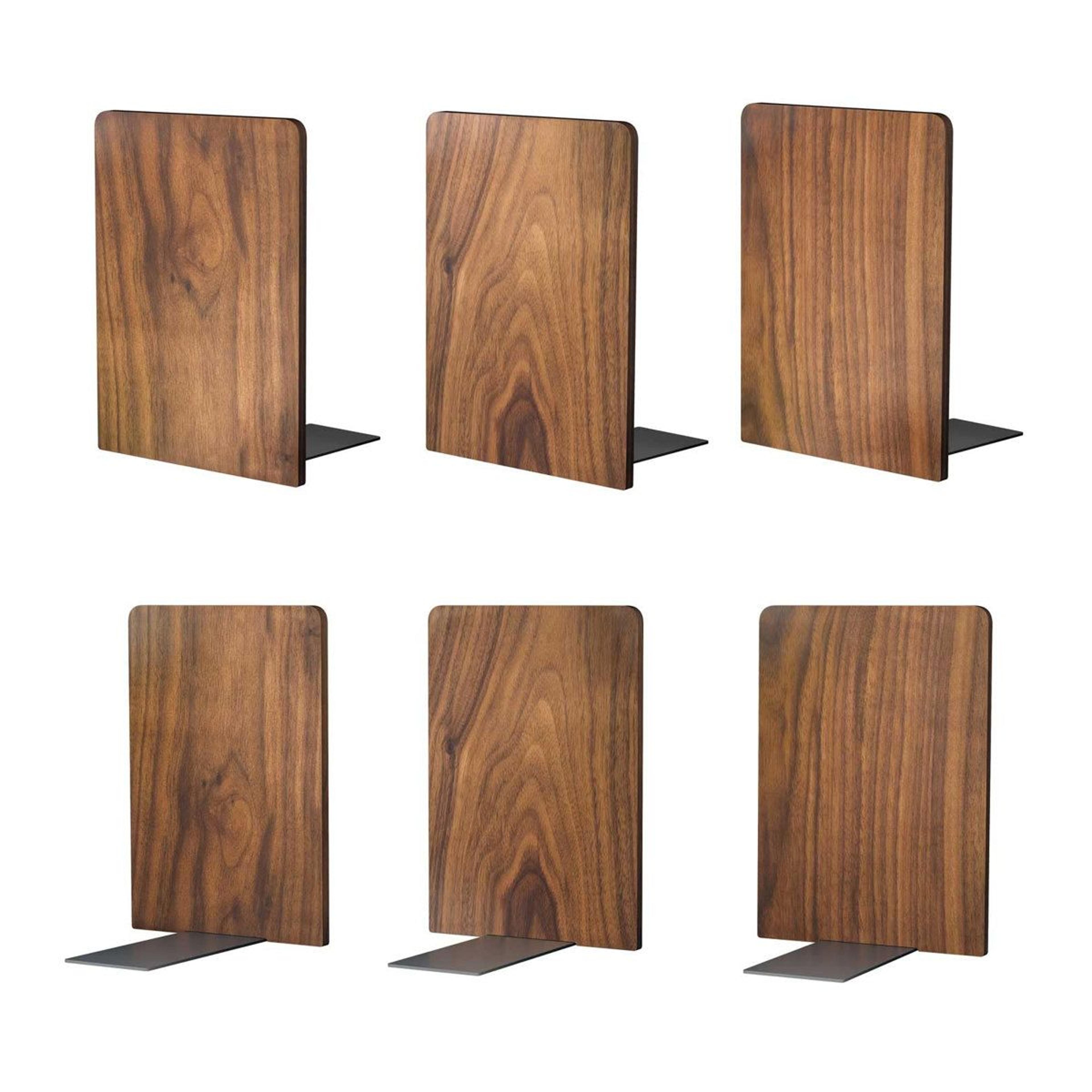 solid walnut wood bookends for heavy books heavy duty non-skid desk organizer