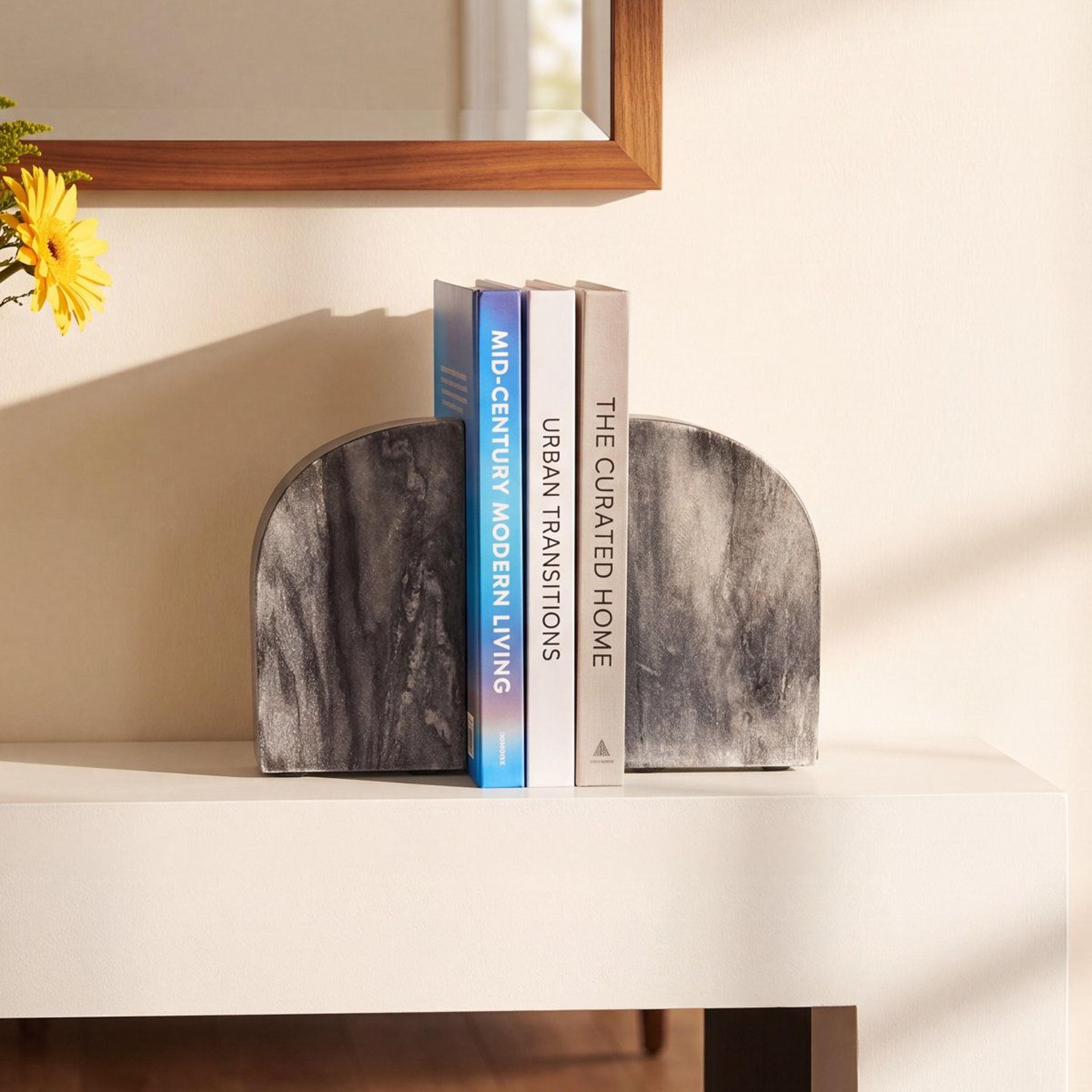marble bookends set of 2 heavy duty decorative bookends