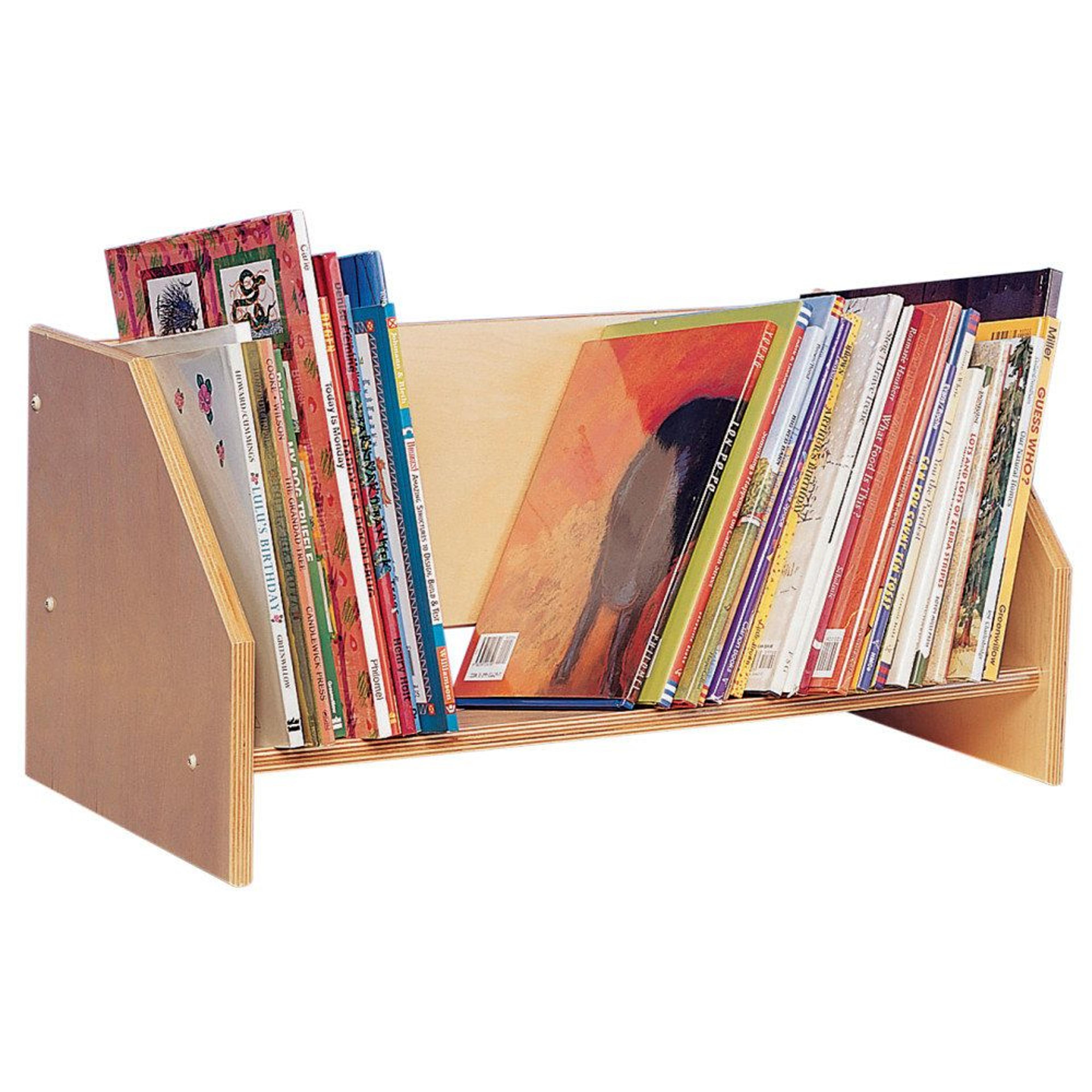 wooden tabletop book display for classroom library and home