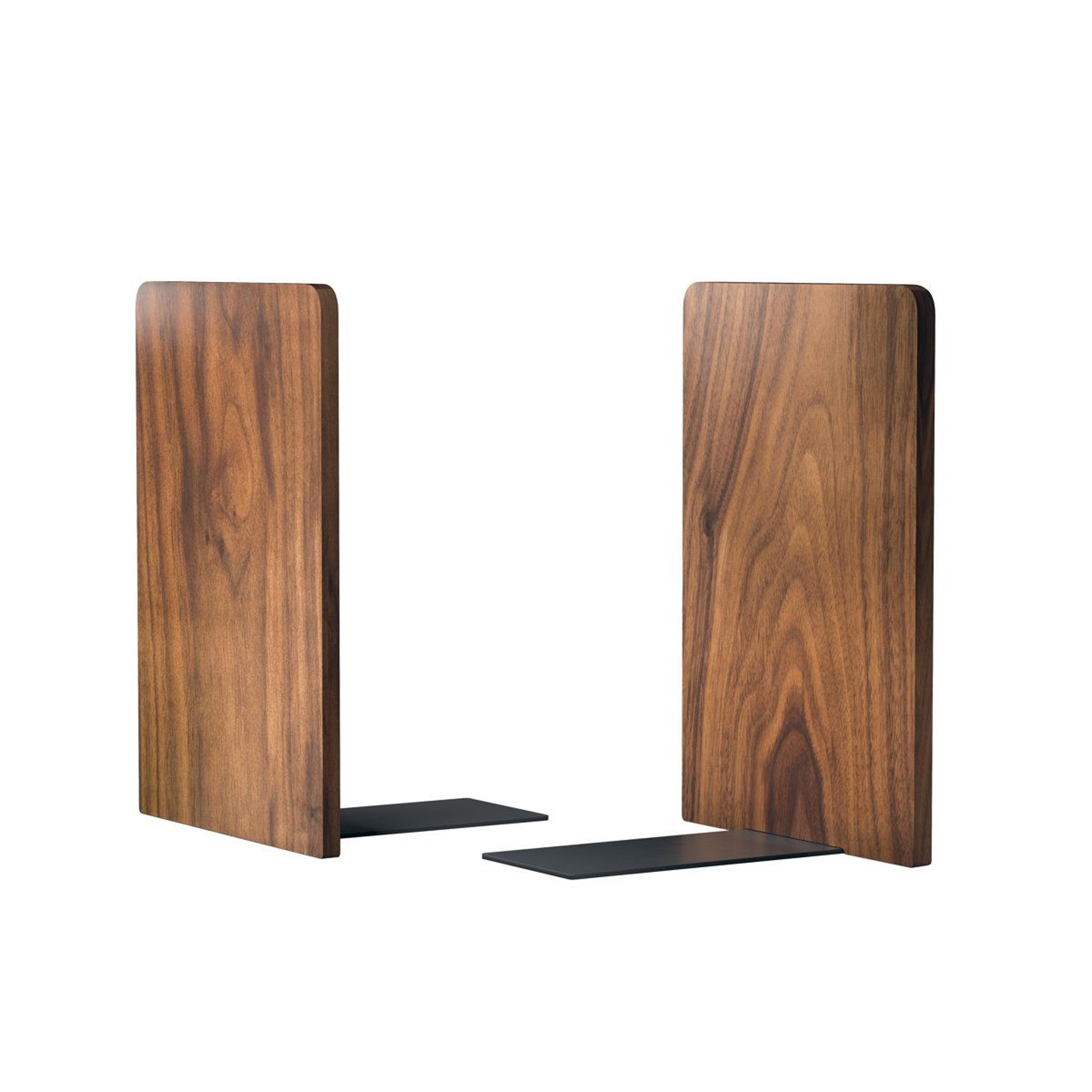designs heavy duty walnut wood bookends for heavy books non skid office desk organizer