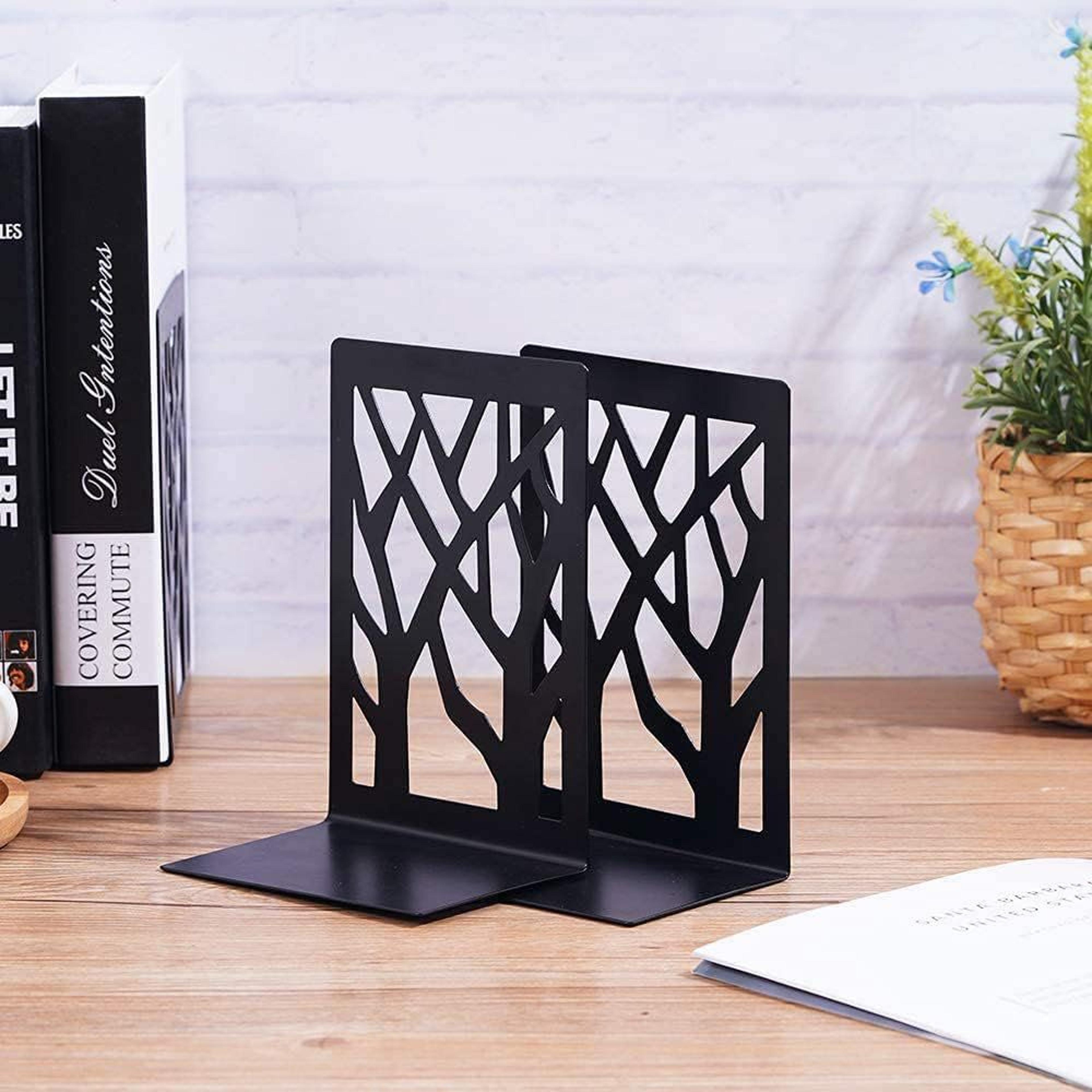 black metal tree bookends decorative heavy duty book supports