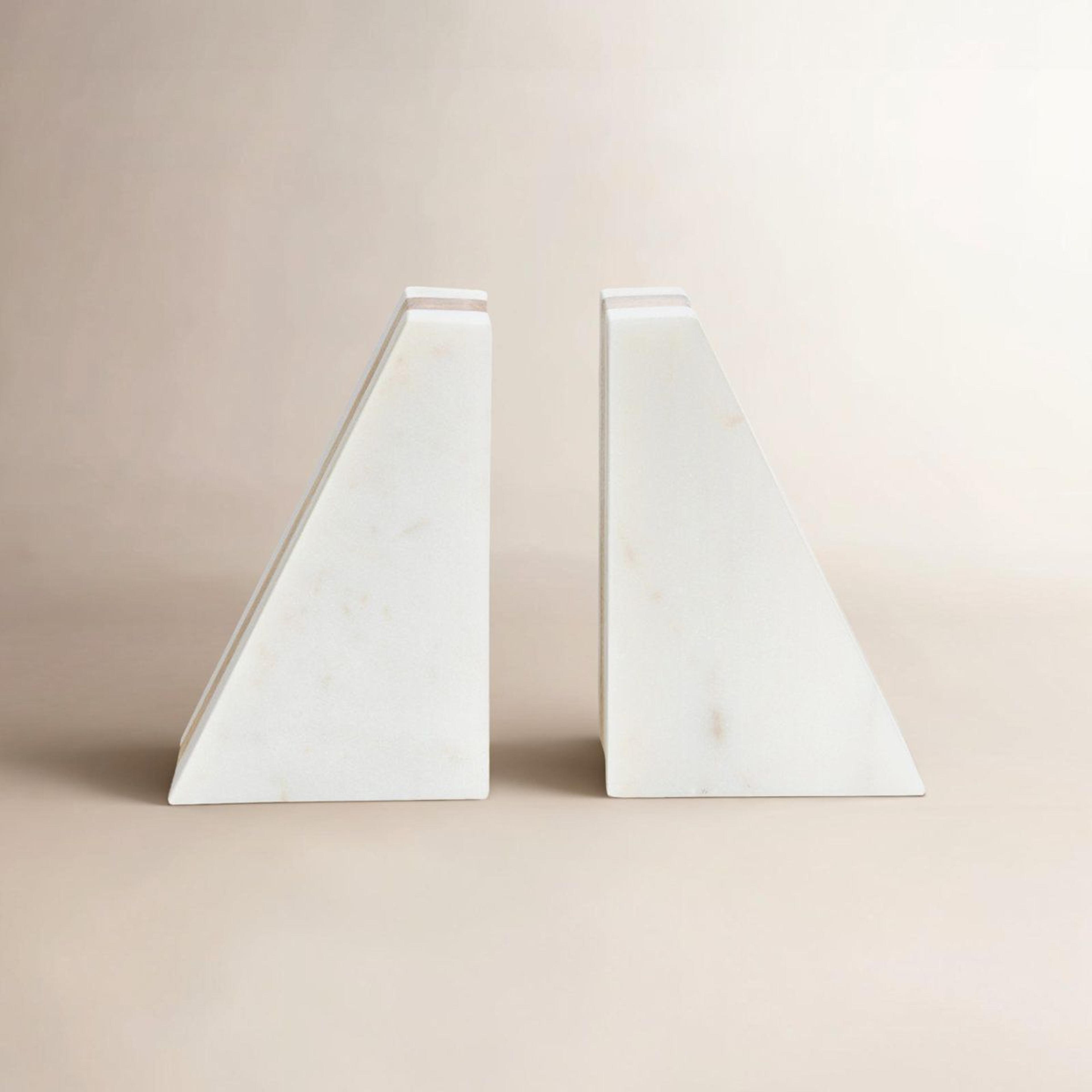 marble triangle bookends set of 2 modern decorative bookends