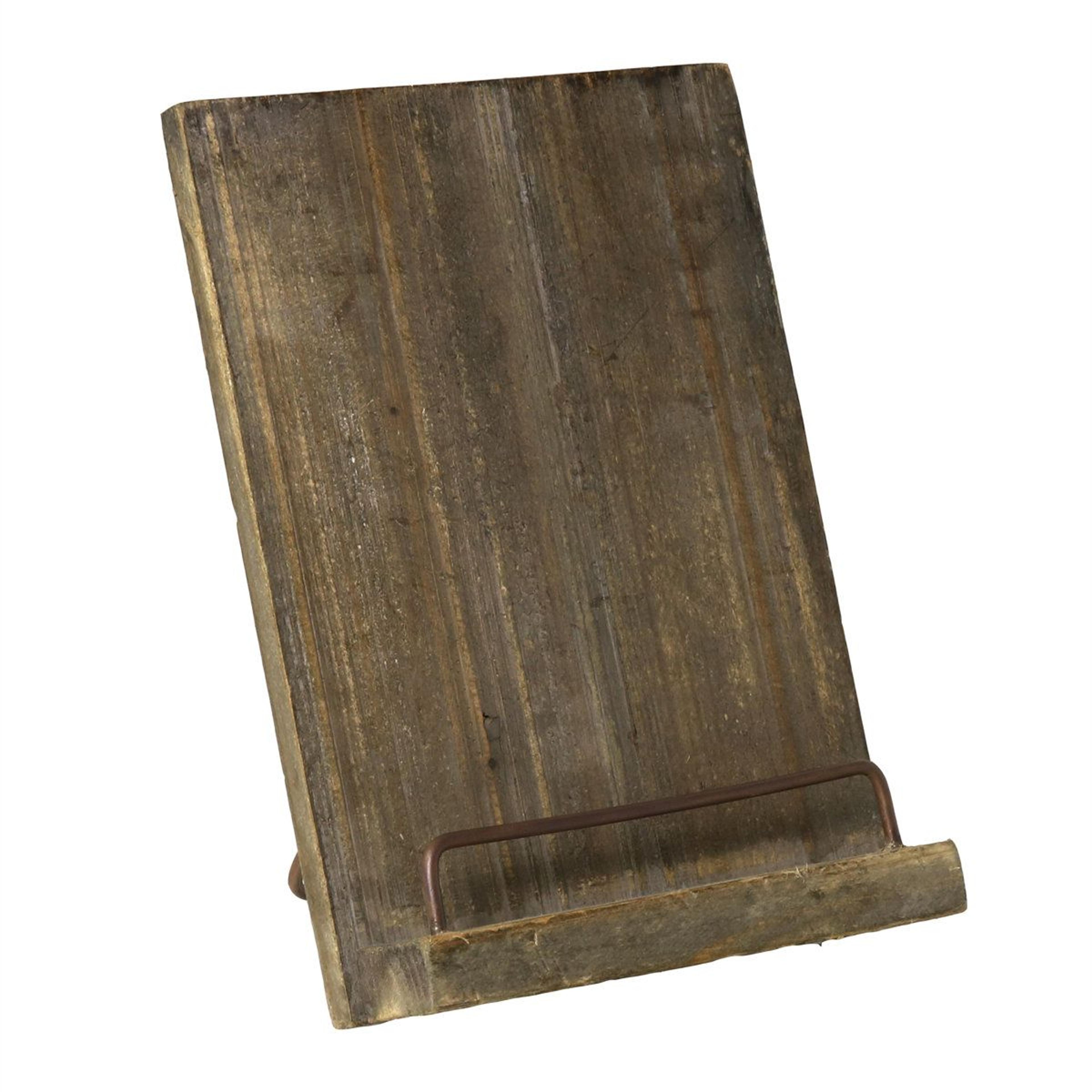 rustic wood book and magazine display stand