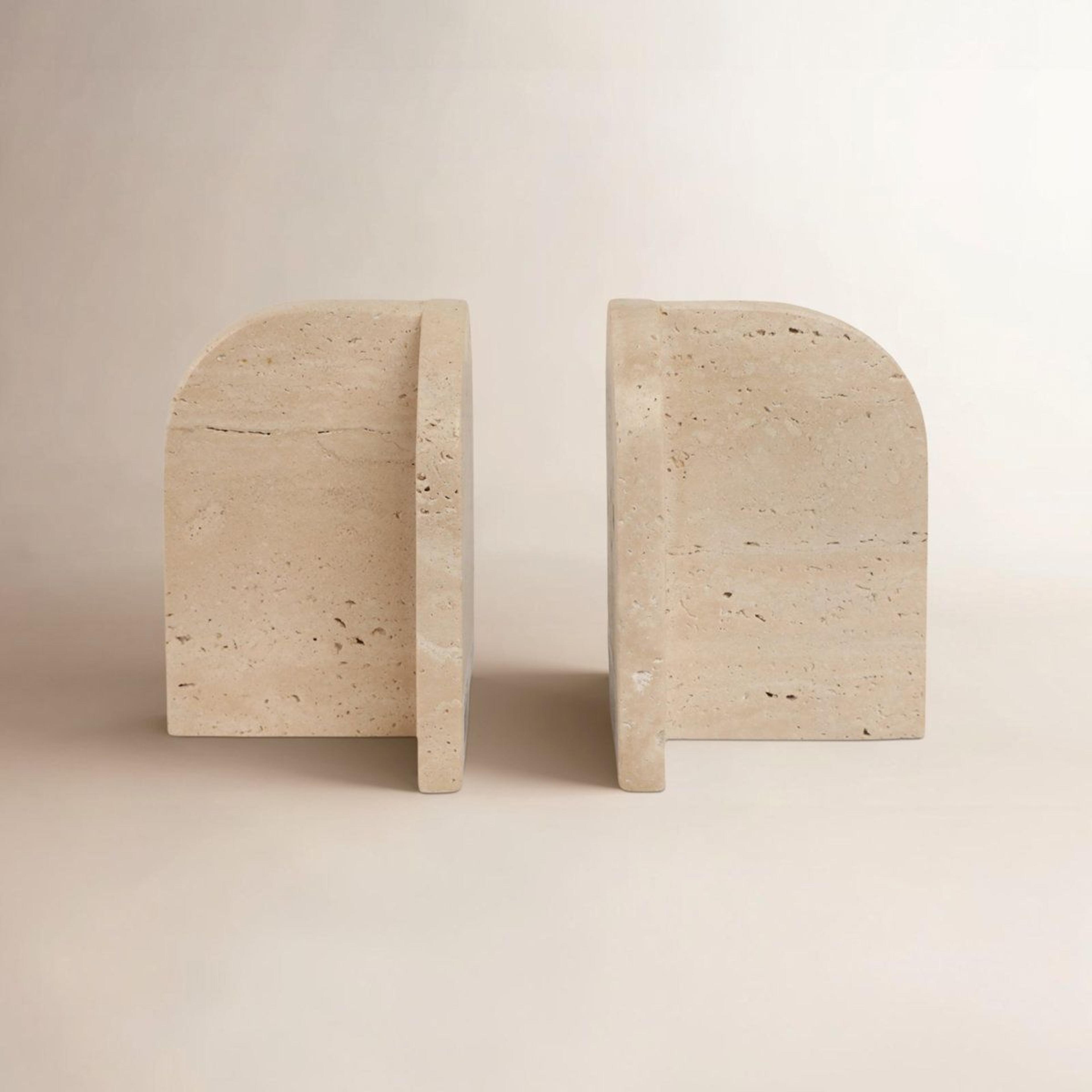 tan marble bookends set of 2 modern arched decorative bookends for shelves