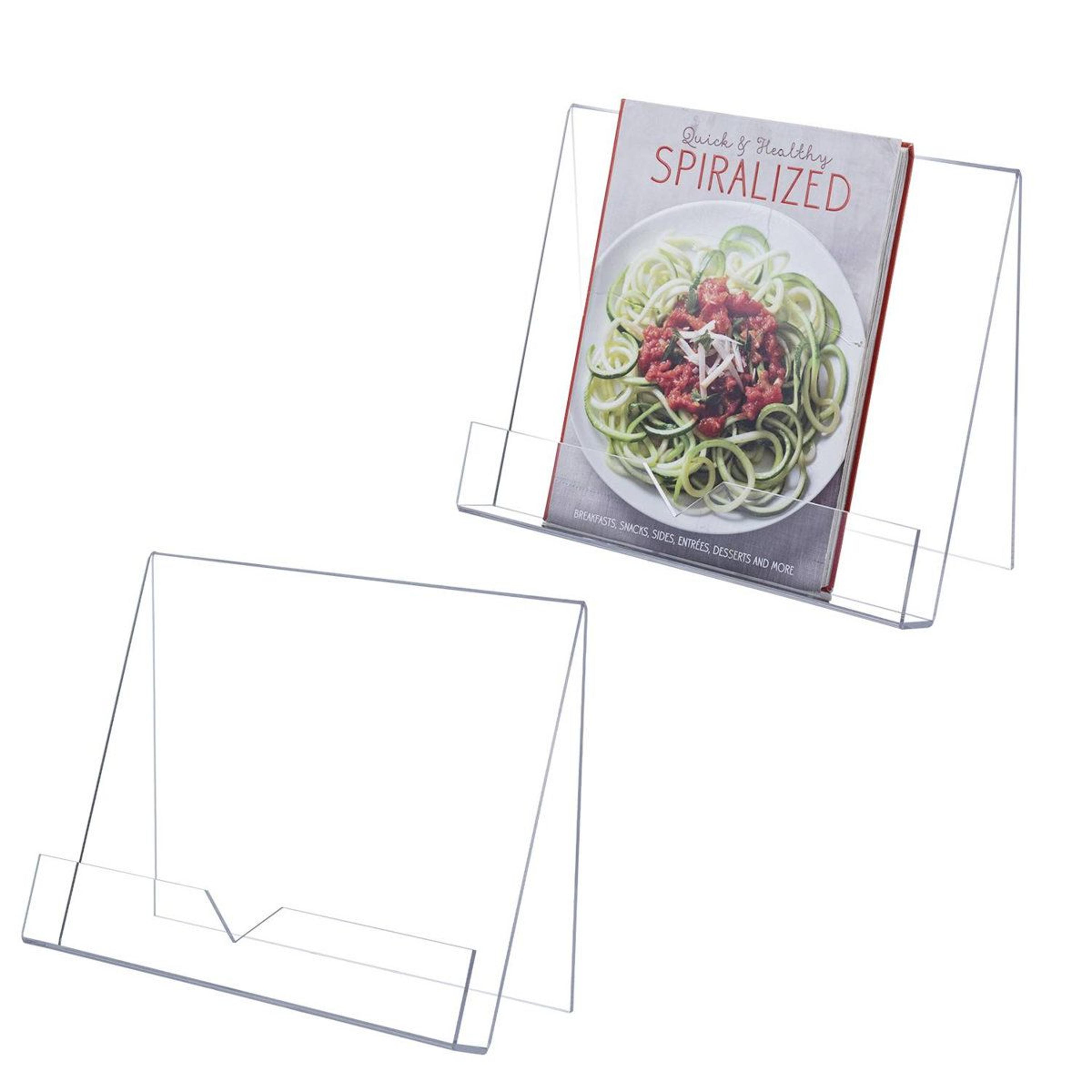 2 piece clear acrylic cookbook holder stand set