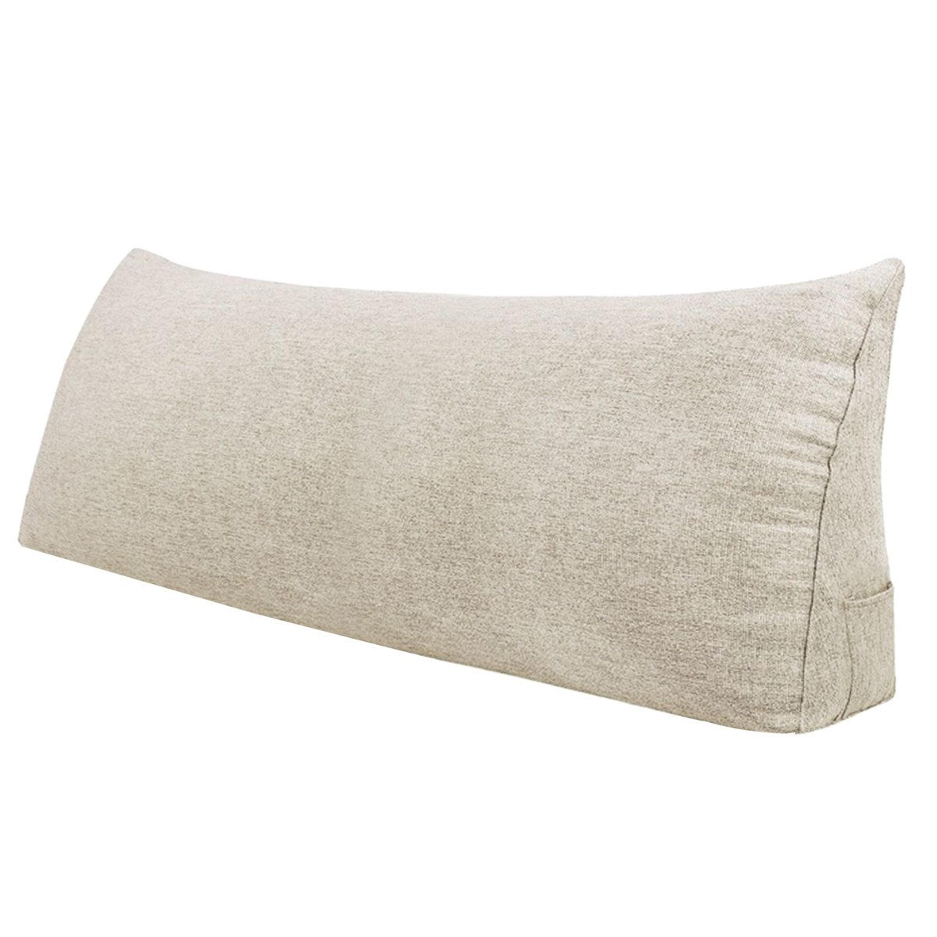 ivory linen look bed rest wedge reading pillow with back support