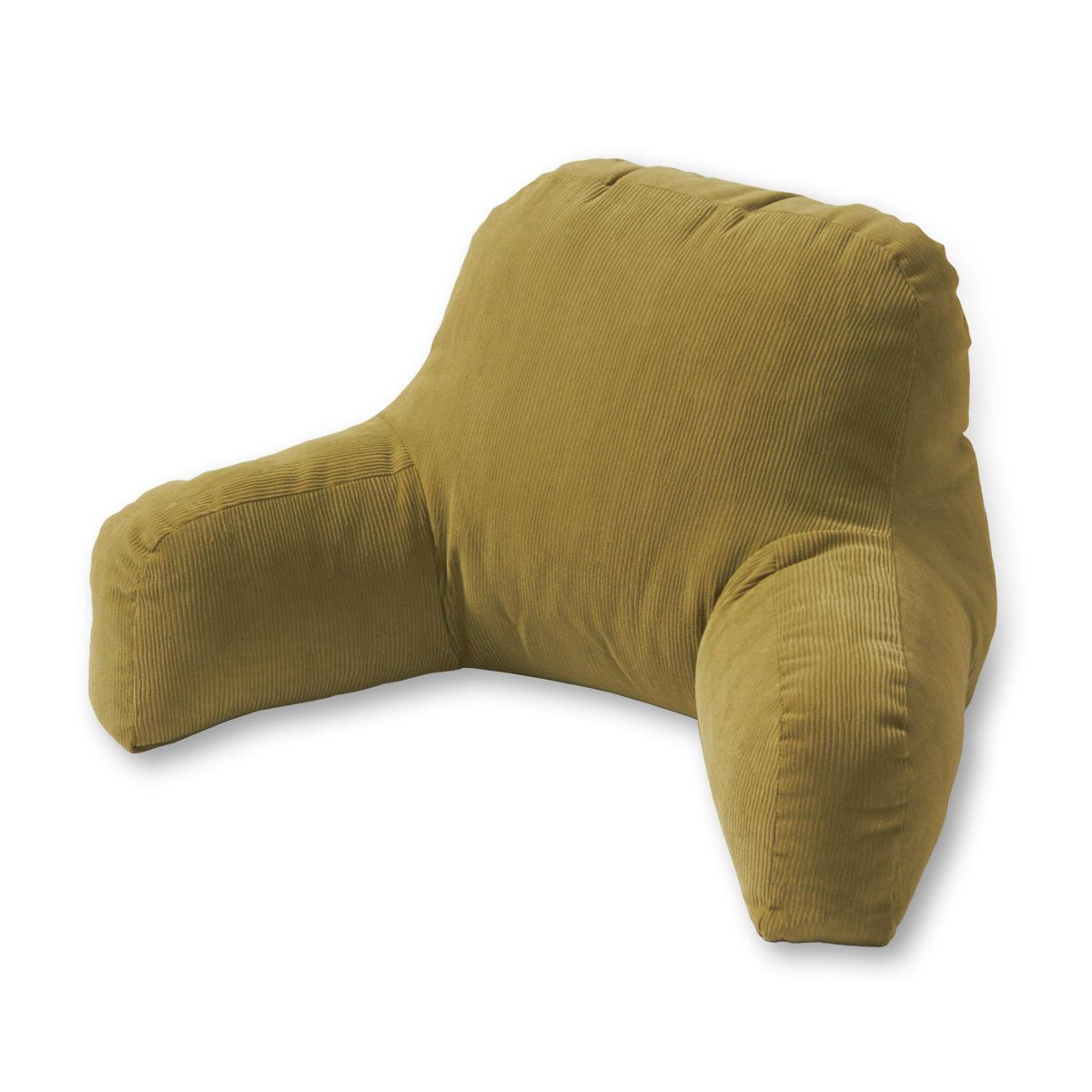 corduroy microfiber bedrest pillow with back and arm support
