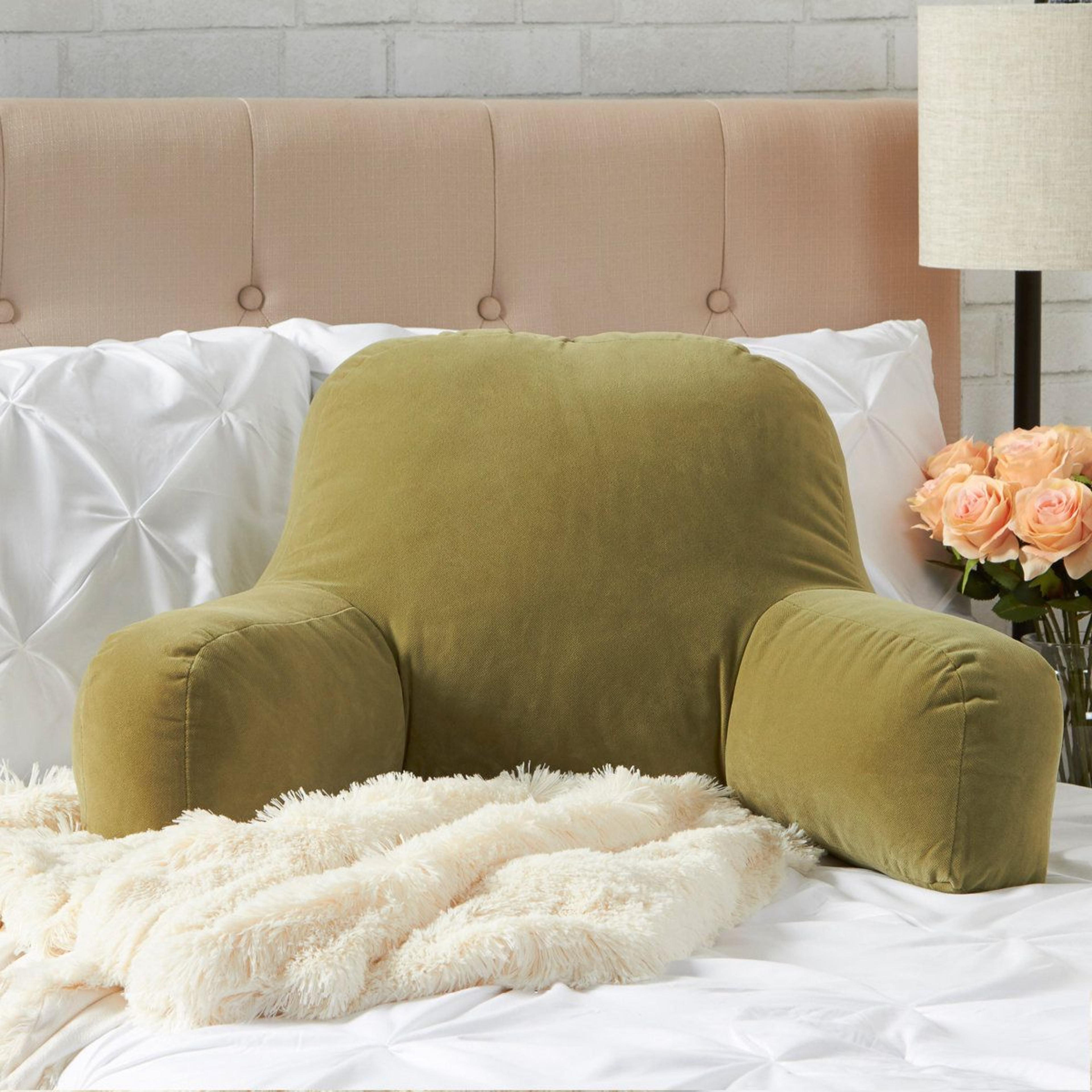 greendale home fashions hyatt plush backrest pillow with arms