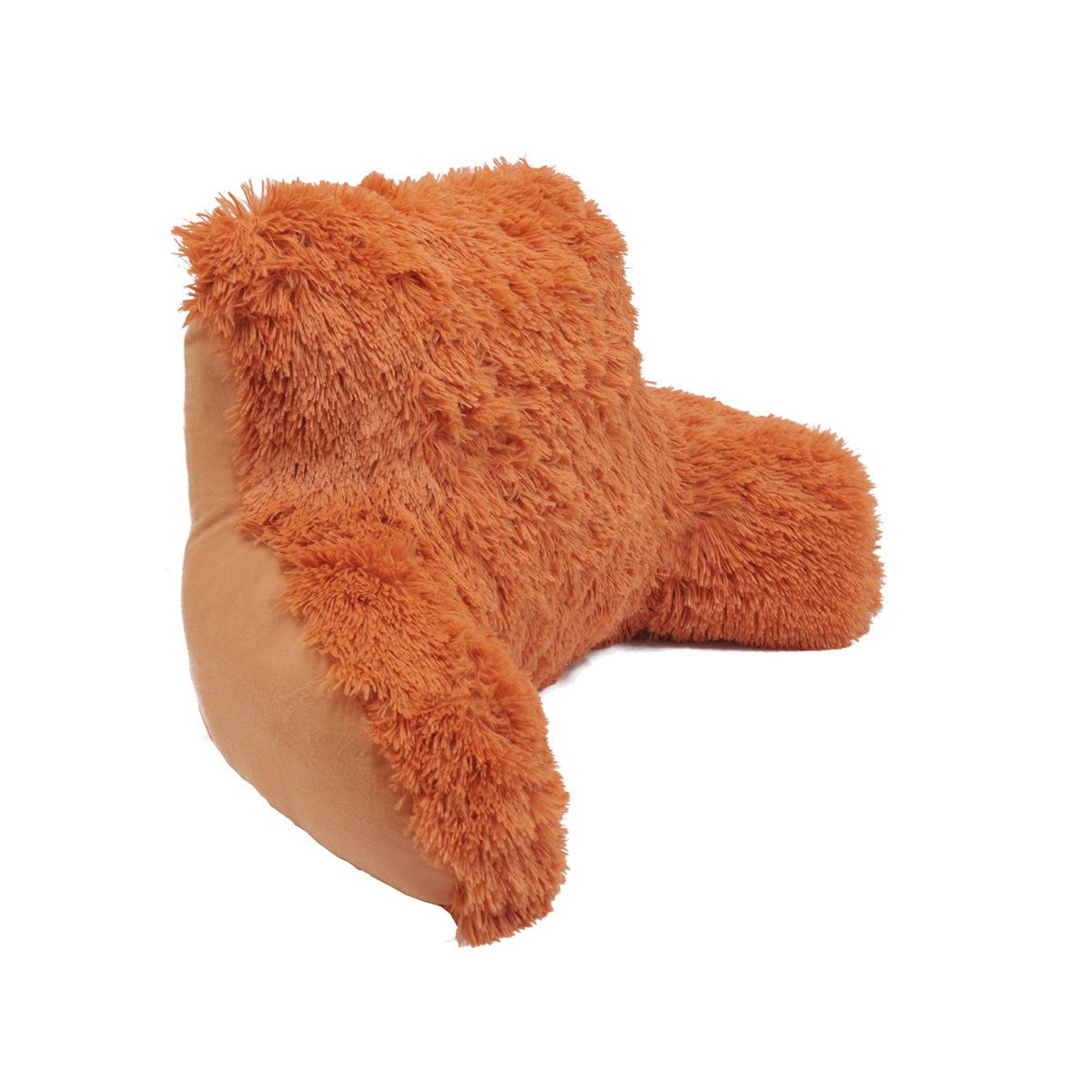 shaggy faux fur backrest pillow with insert and removable cover