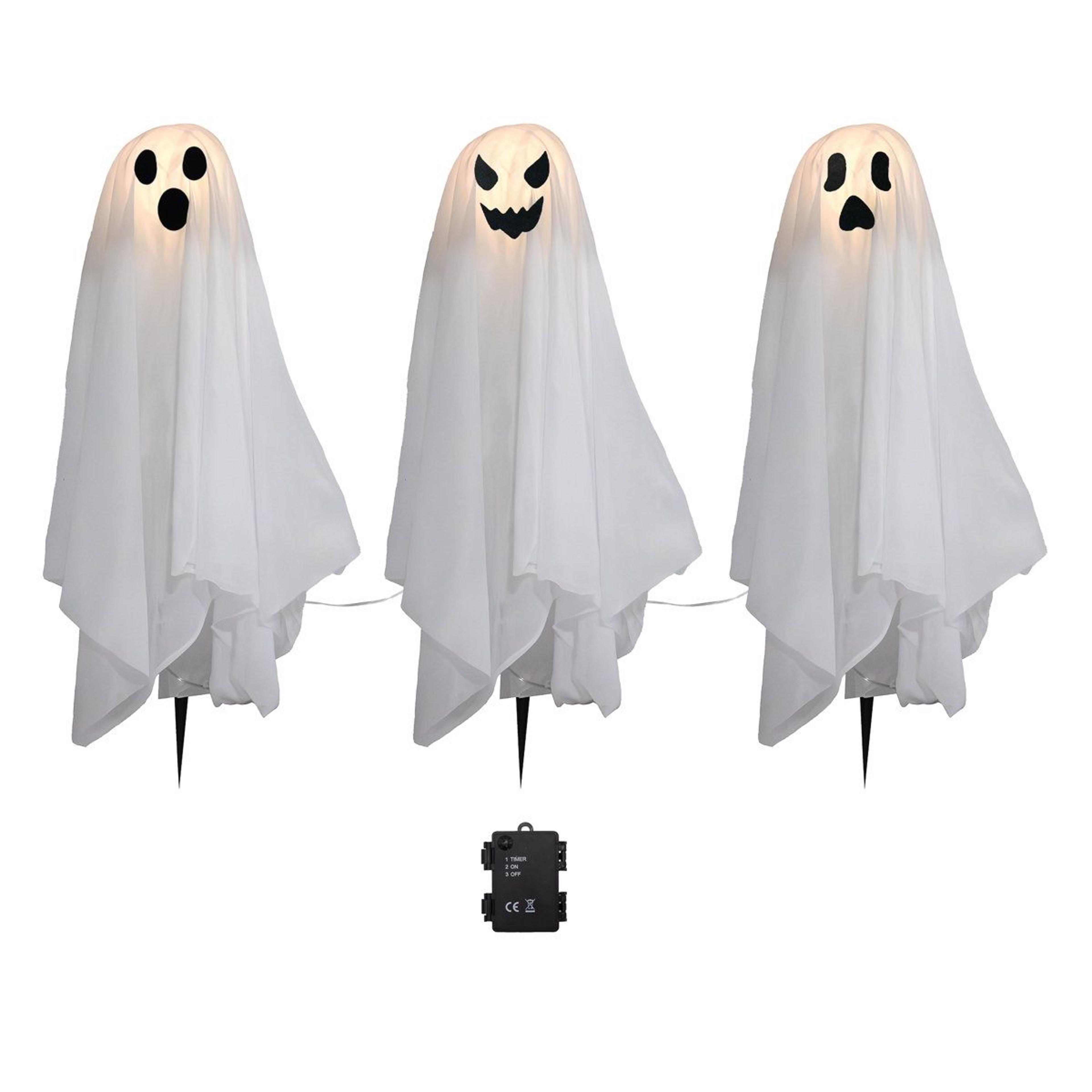 battery operated halloween ghost lights set of 3 for outdoor yard decor