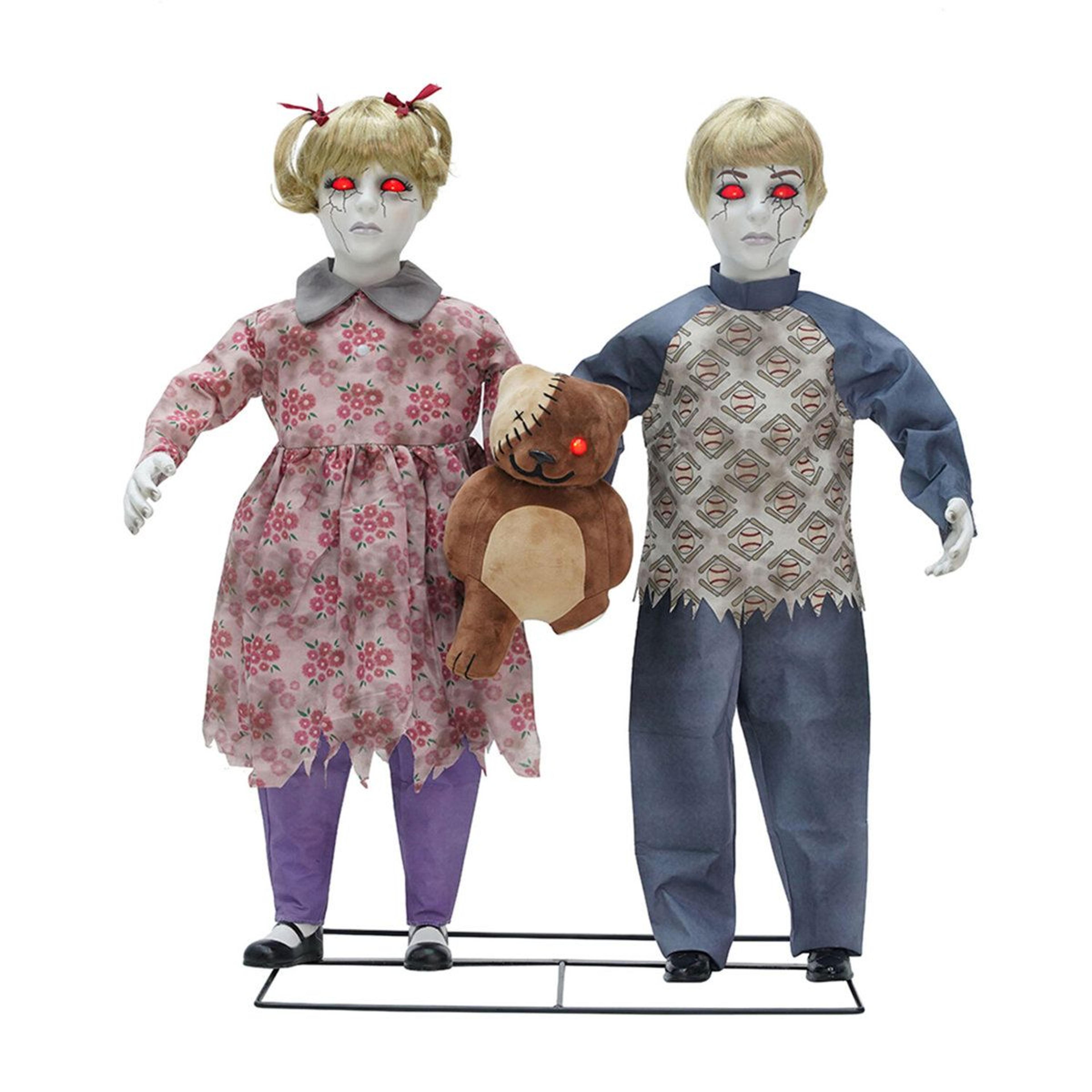 haunted hill farm 3 ft apocalypse twins halloween animatronic red led eyes
