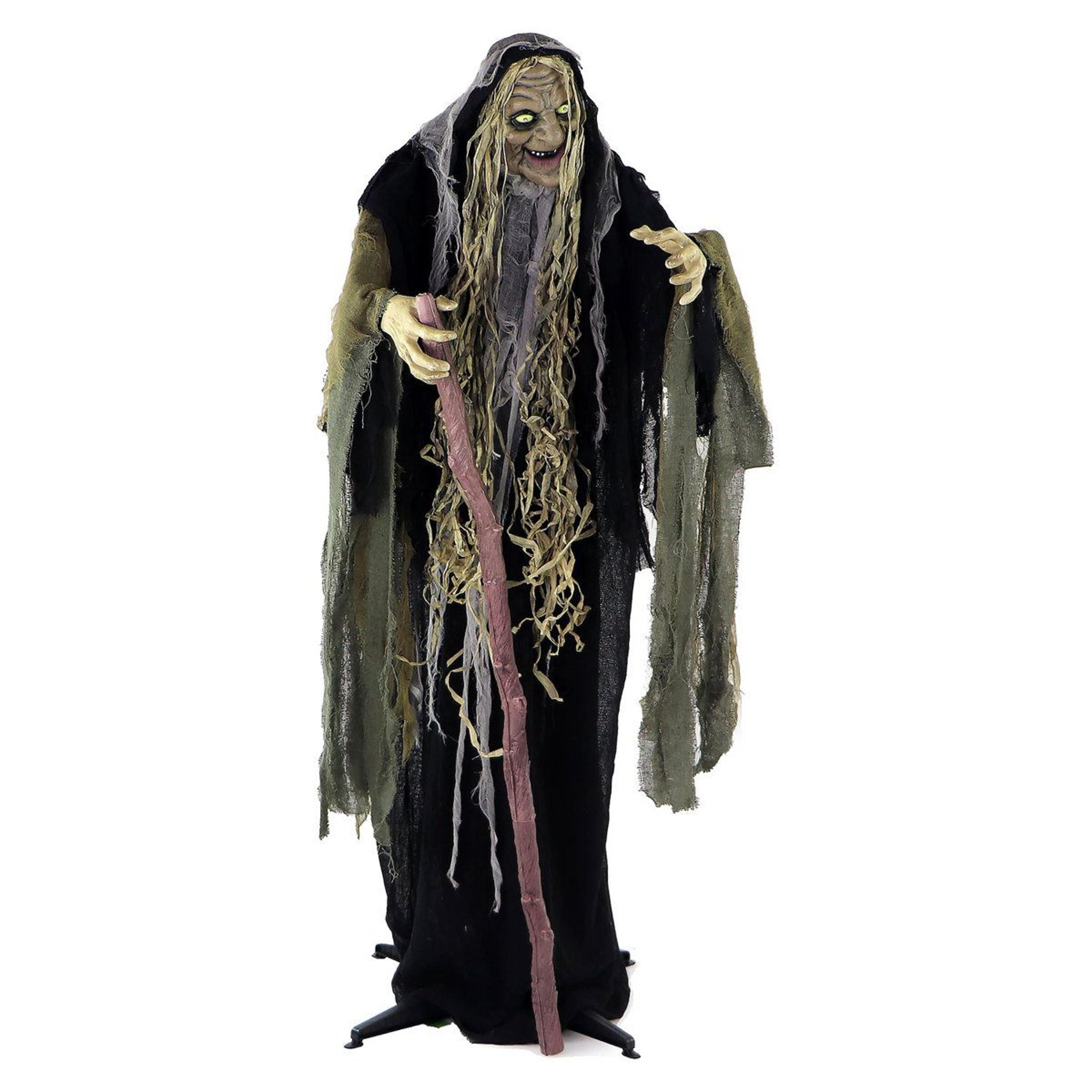 haunted hill farm life size halloween animatronic witch with lights sound