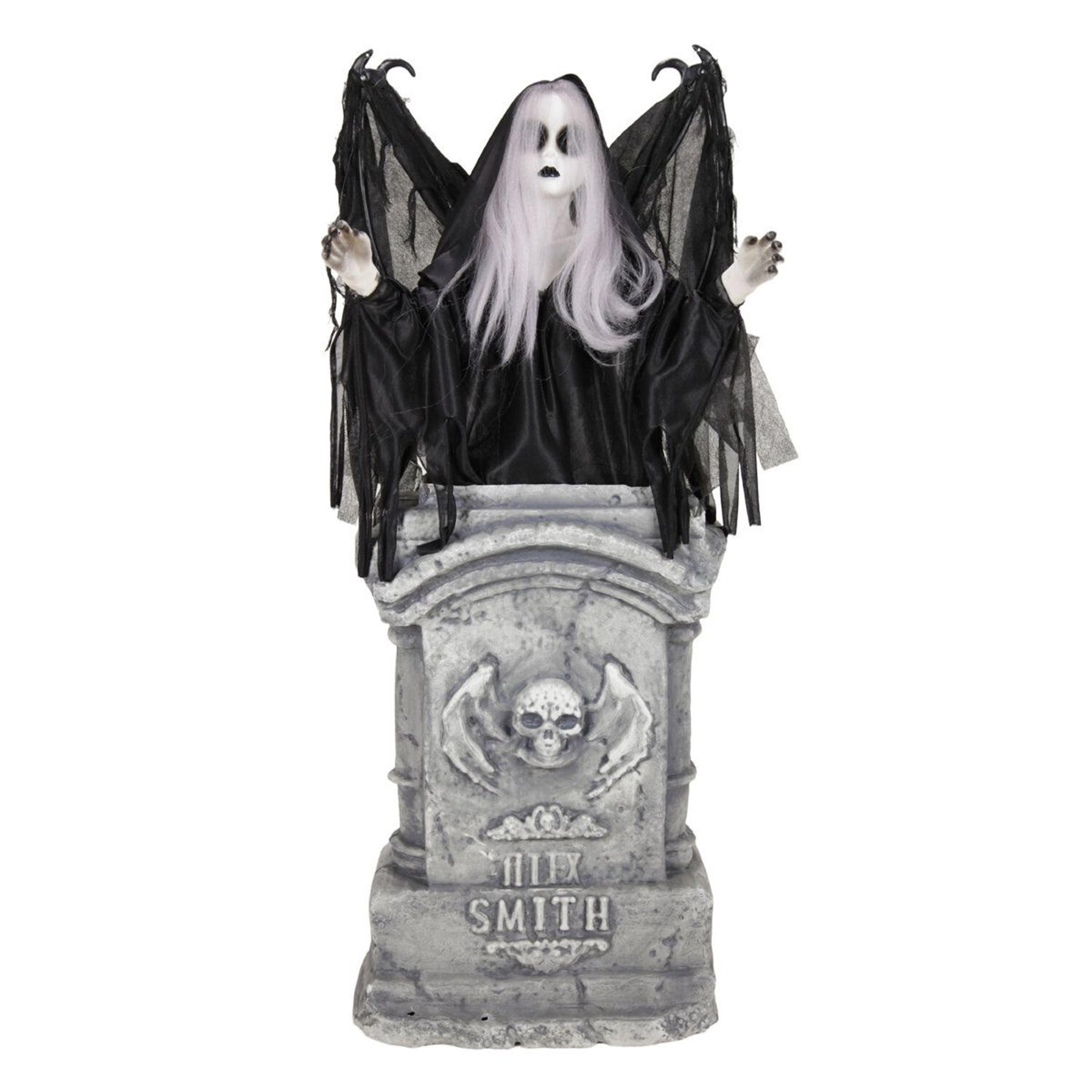 haunted hill farm 3 ft creepy girl rising tombstone halloween animatronic