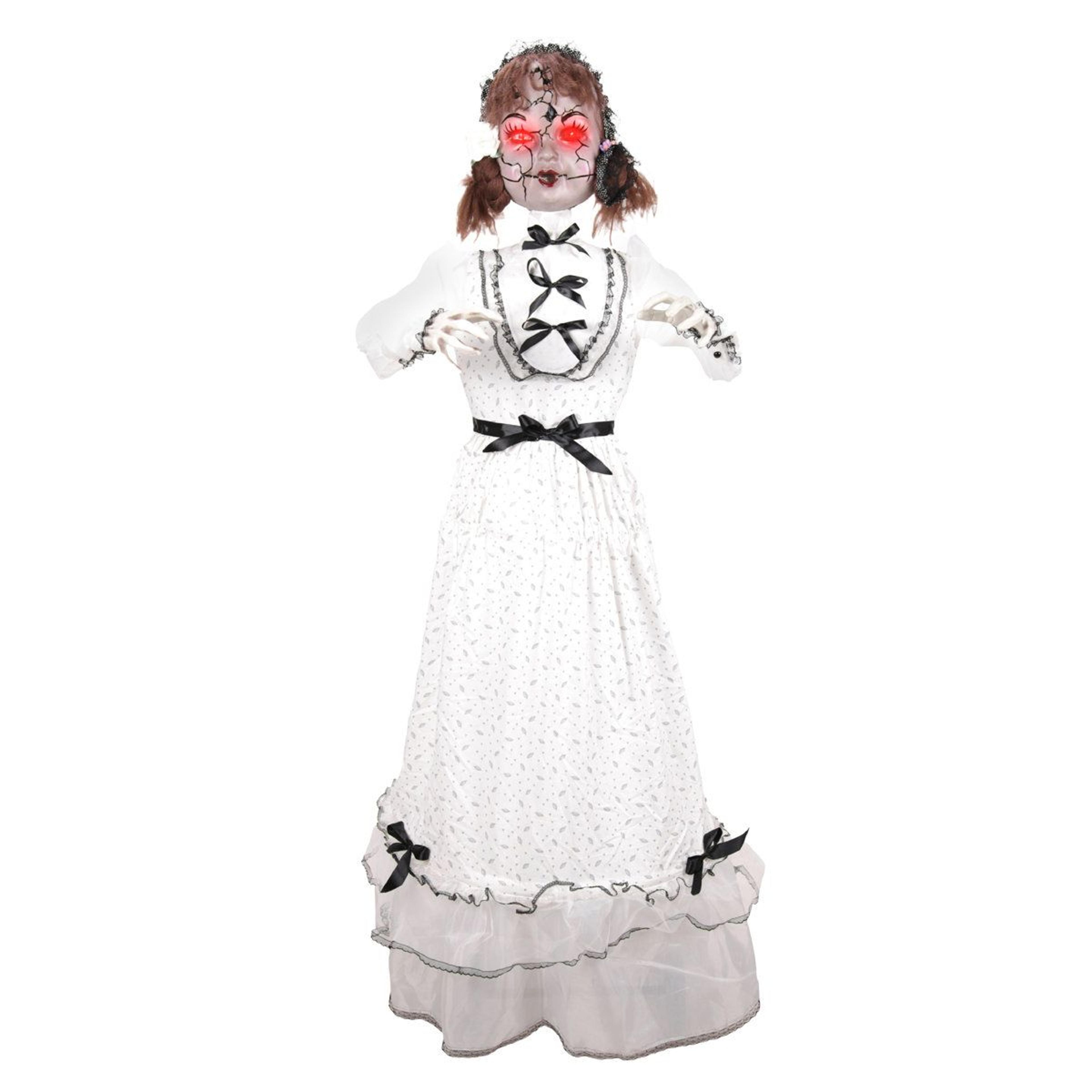 haunted hill farm 5.5 ft walking girl halloween animatronic moving scary doll