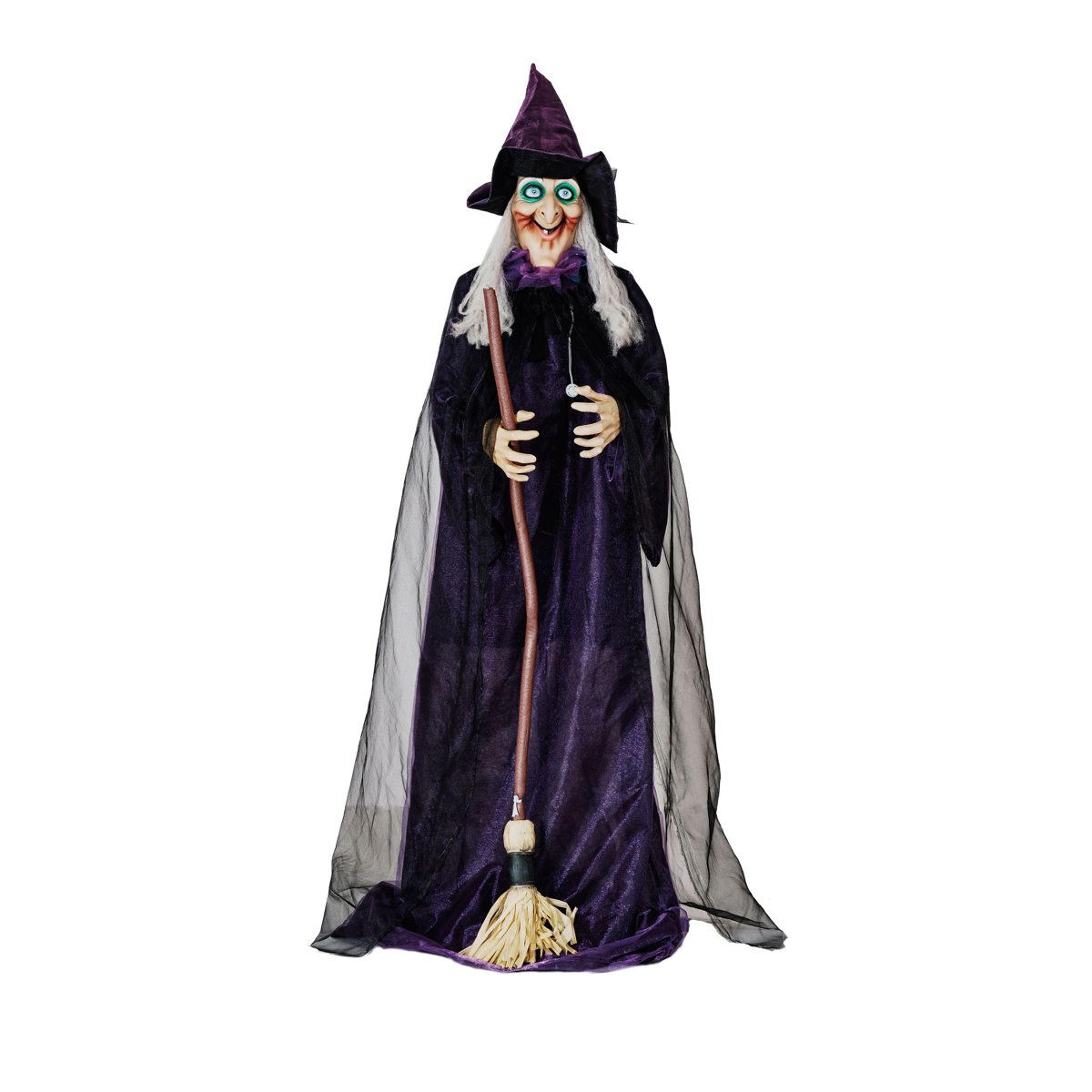 life size animated halloween witch with lights and spooky sound