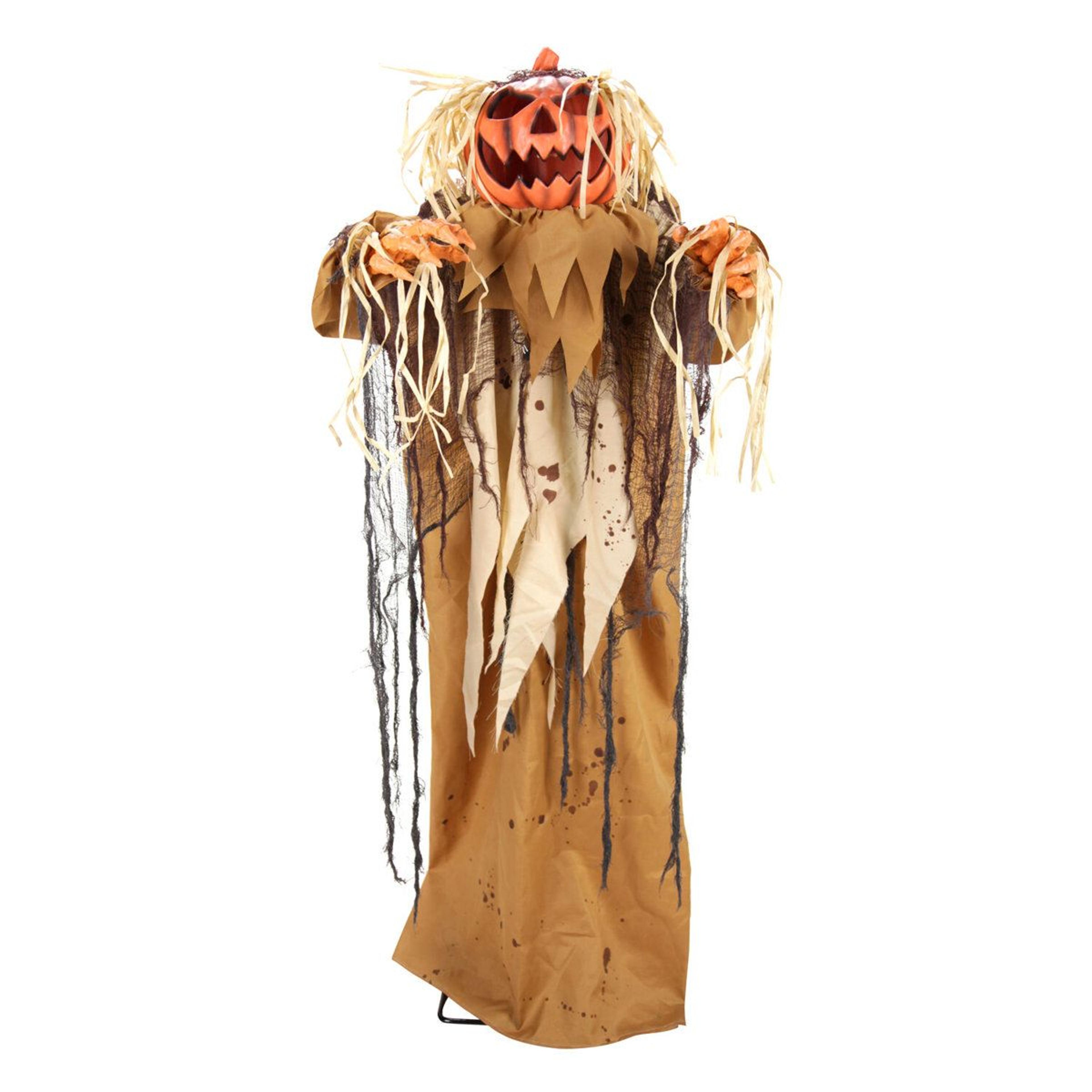 haunted hill farm 5.5 ft pumpkin man halloween animatronic jump scare decor