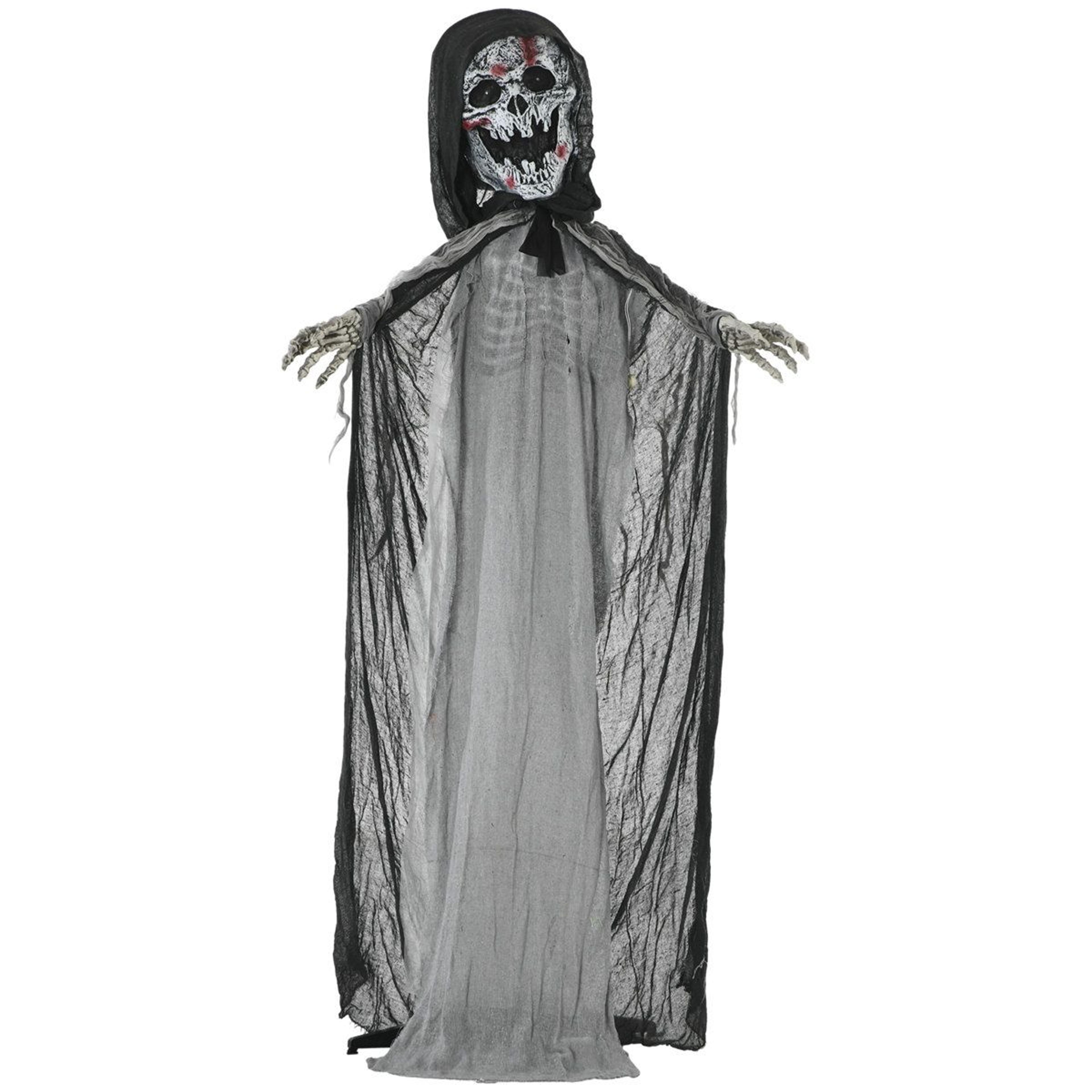 outsunny 74 inch life size skeleton witch animated halloween prop