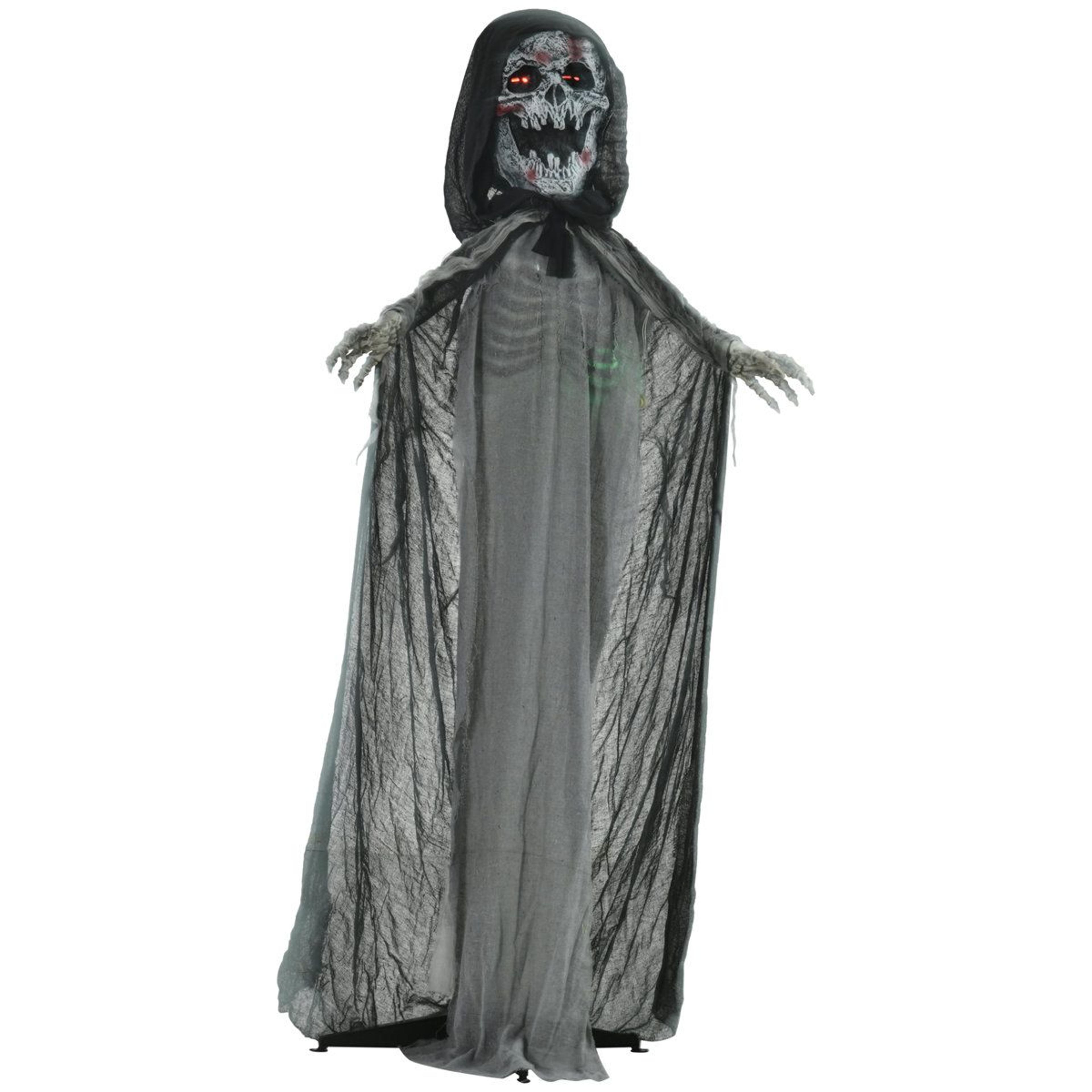 74 inch animated skeleton witch halloween prop motion activated outdoor decor