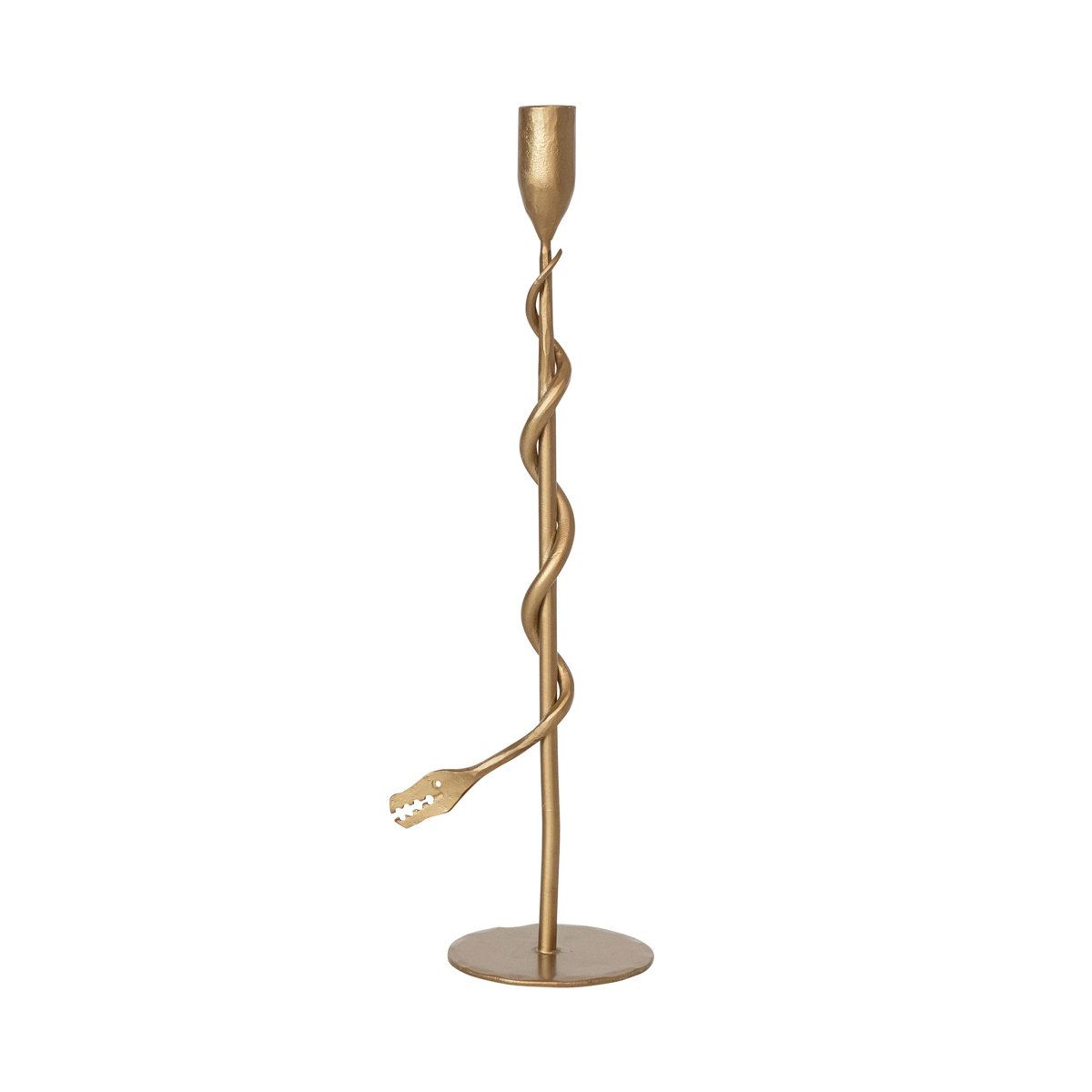 snake taper candle holder antique brass gothic halloween decor