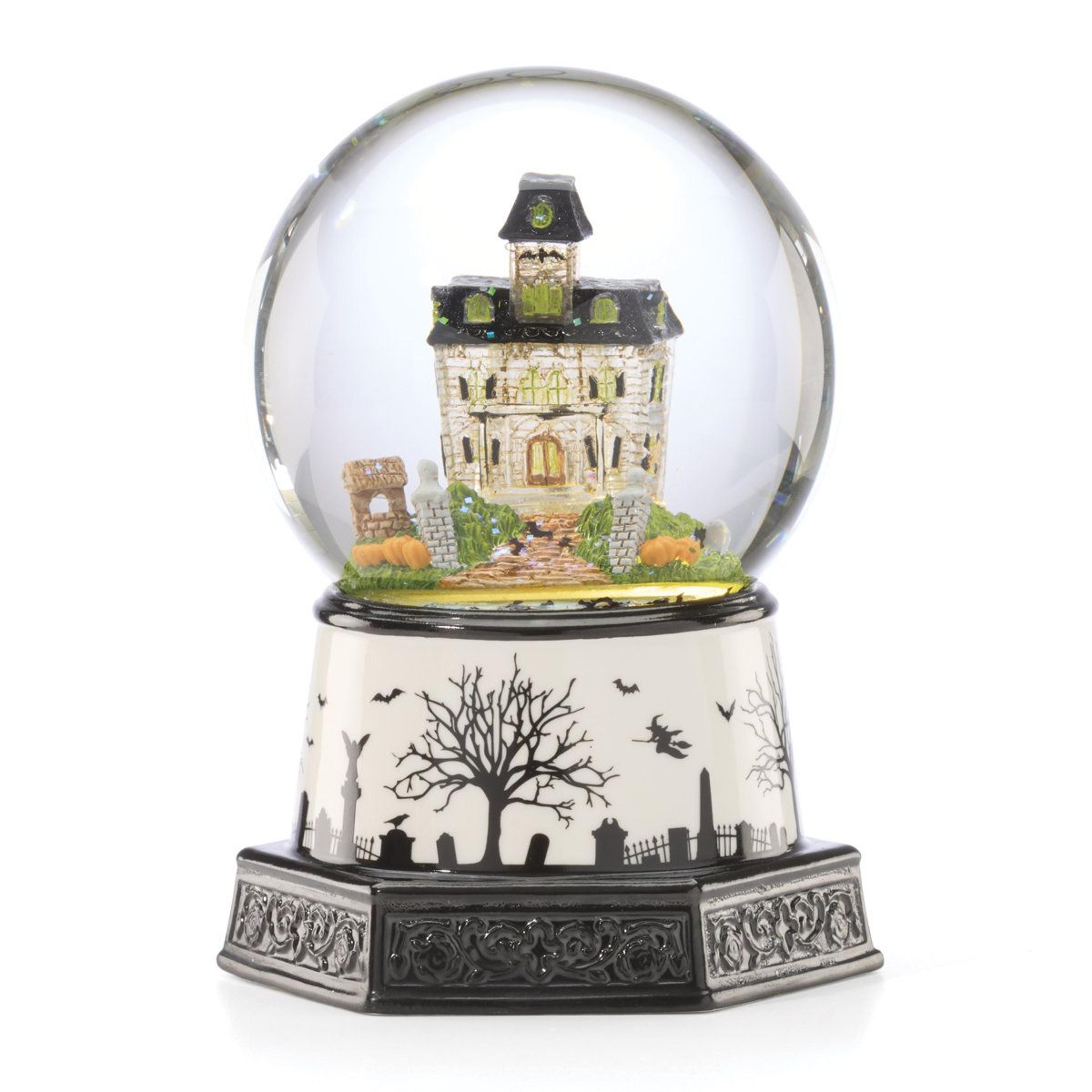 lenox haunted village light-up snow globe porcelain halloween table decor