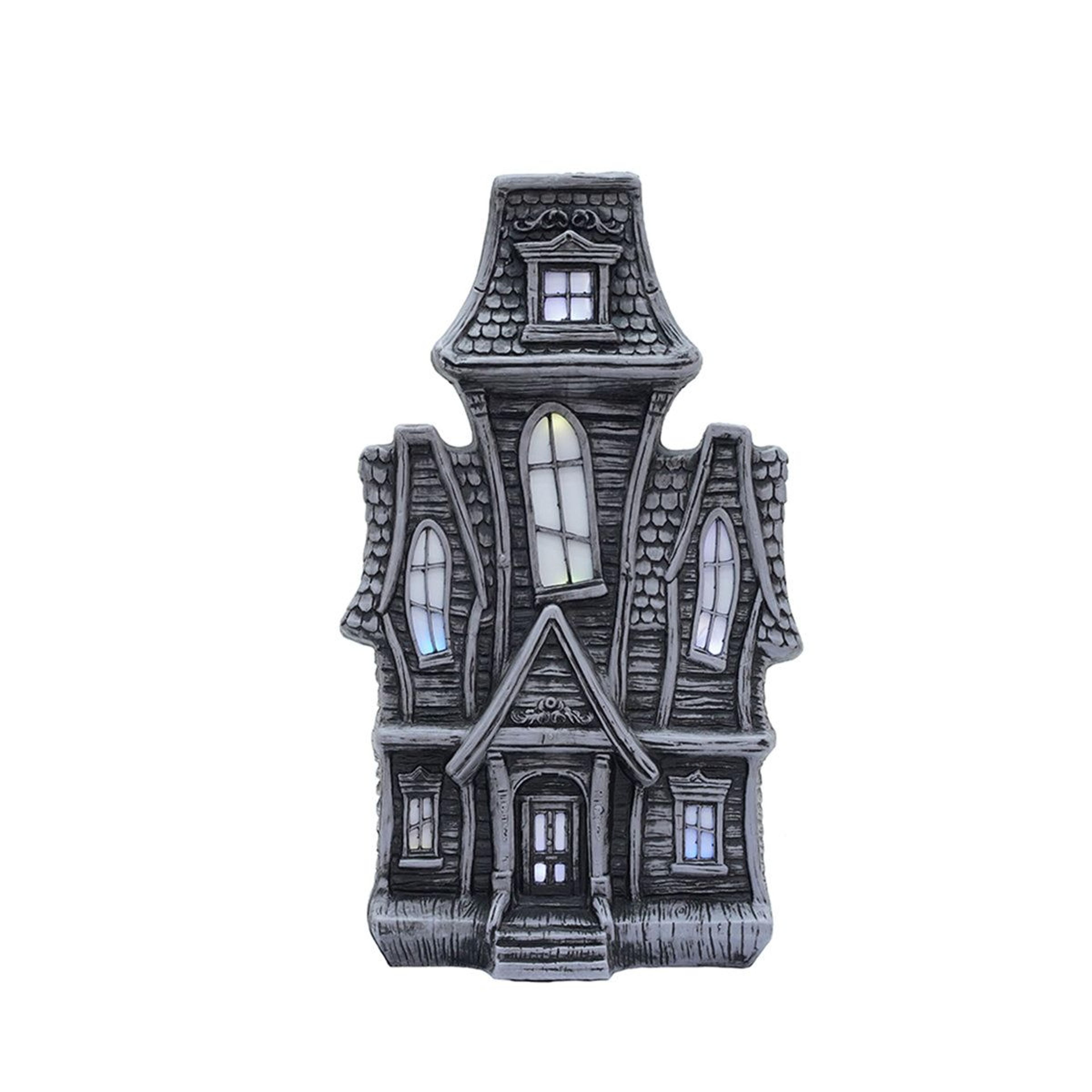 haunted hill farm 2 ft lighted haunted house halloween decor with multicolor leds and music