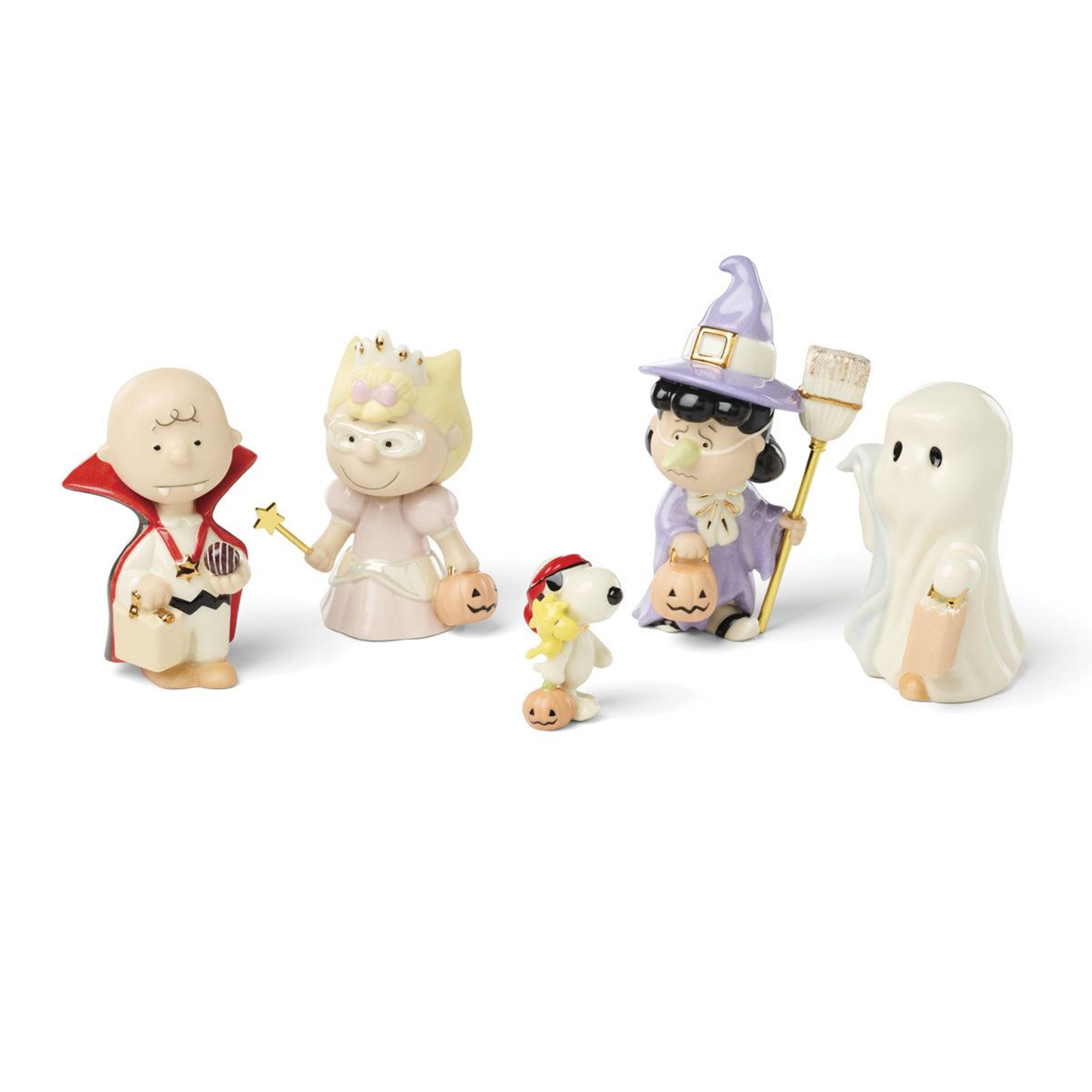 peanuts halloween decor 5 piece figurine set porcelain collectible