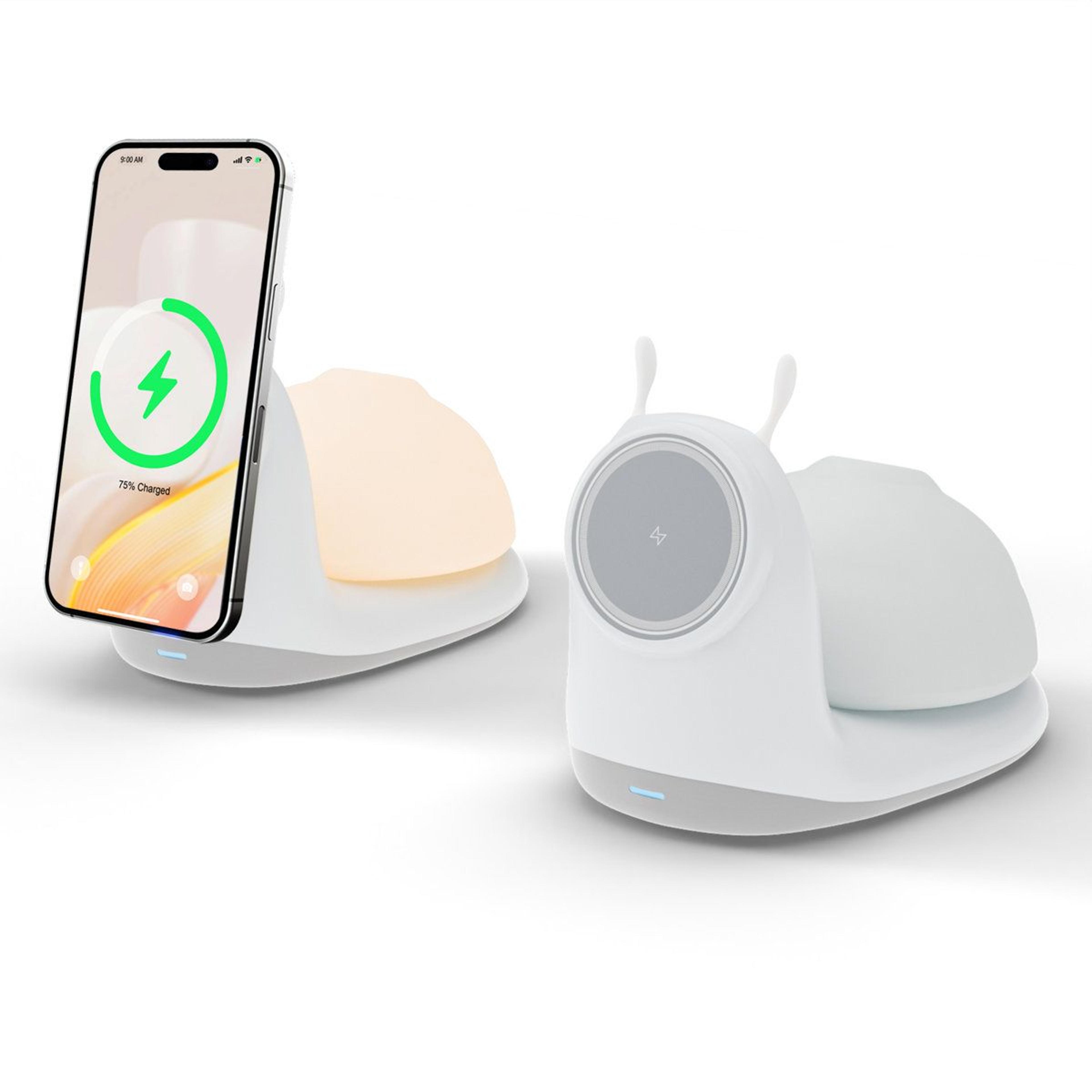 15w wireless charging station with detachable night light and adjustable iphone stand