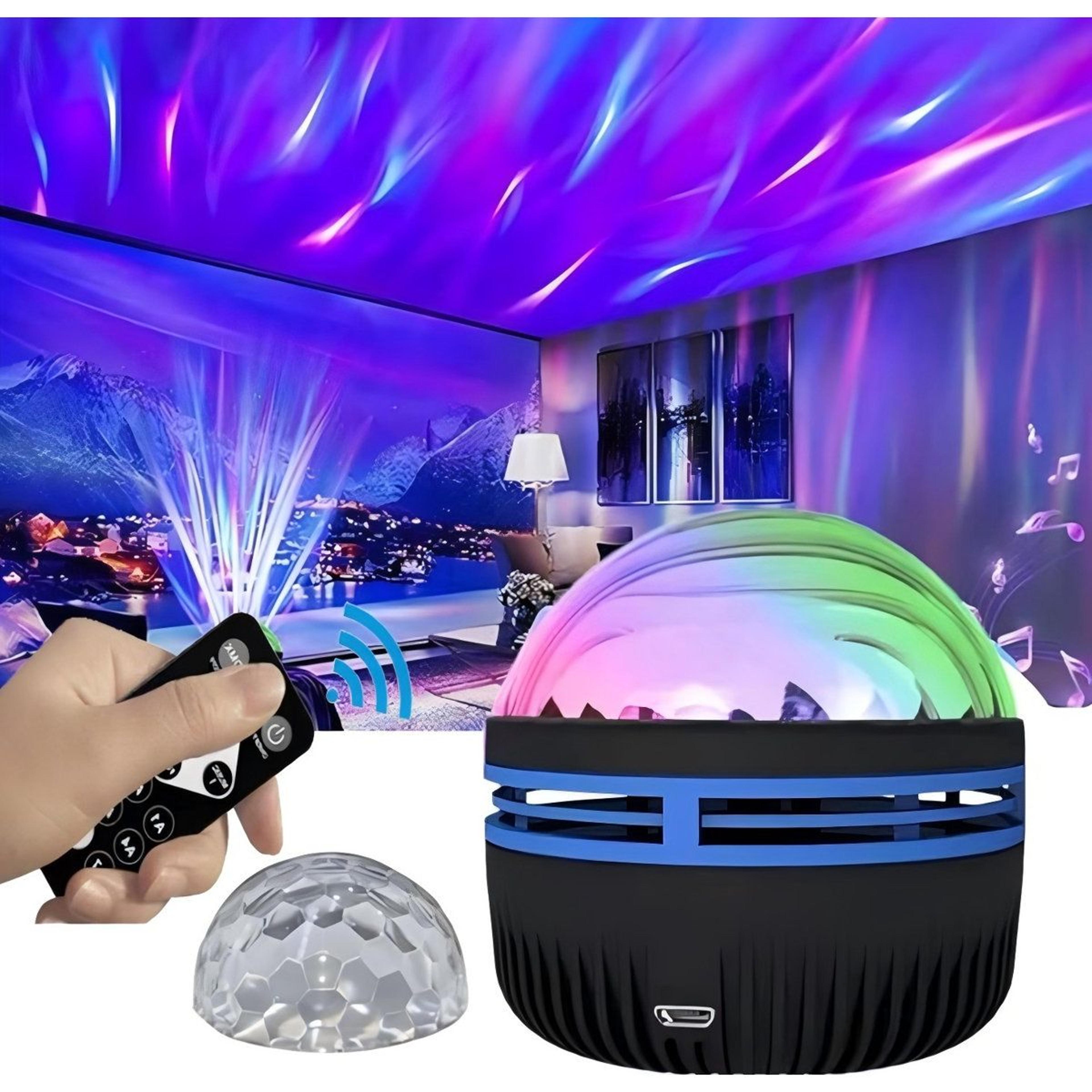 rgb water wave projector night light with remote and sound activation