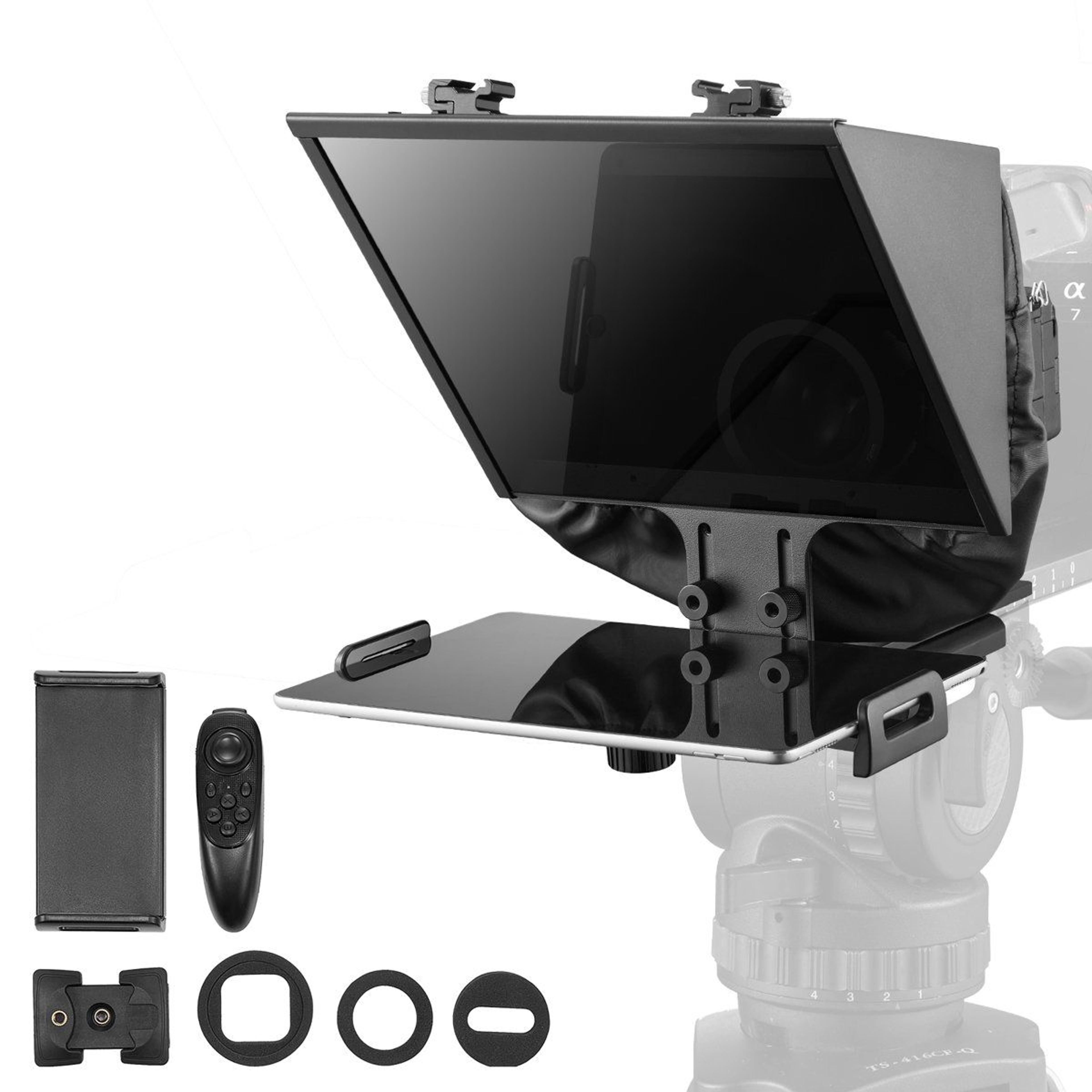13 inch floor standing teleprompter for dslr webcam smartphone live streaming