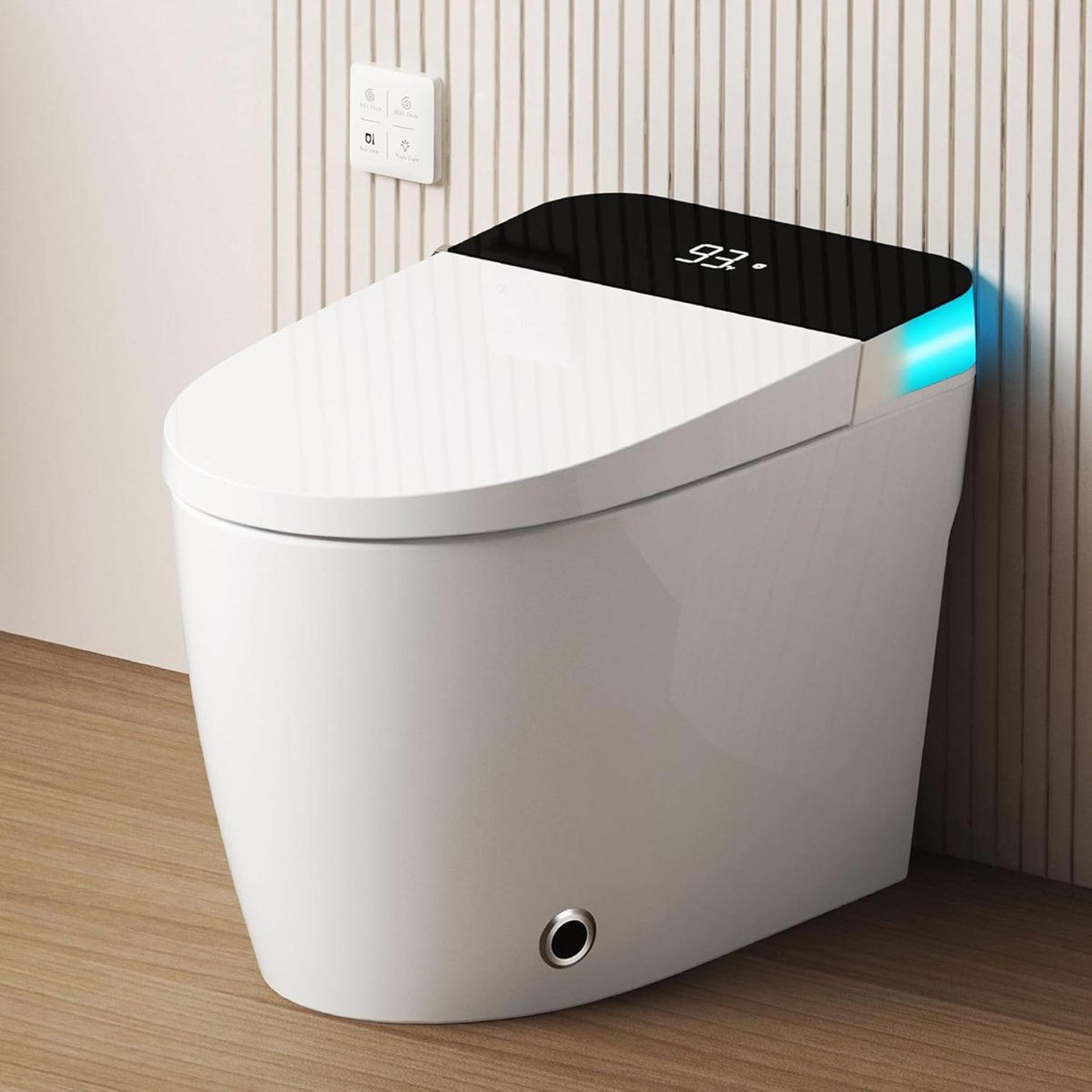 smart toilet with heated seat automatic flush remote night light and dual flush