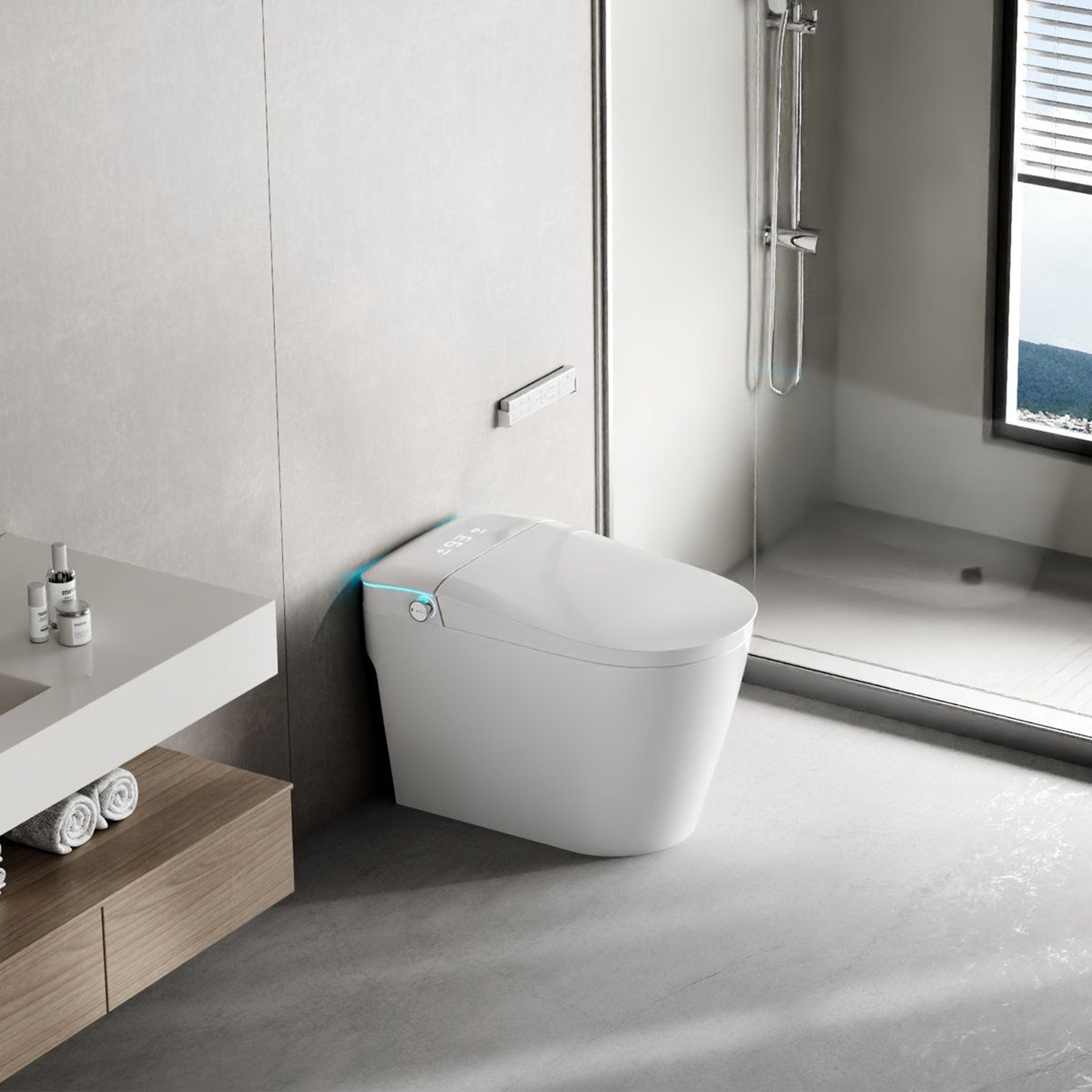 smart toilet with uv sterilization heated seat auto flush and bidet wash