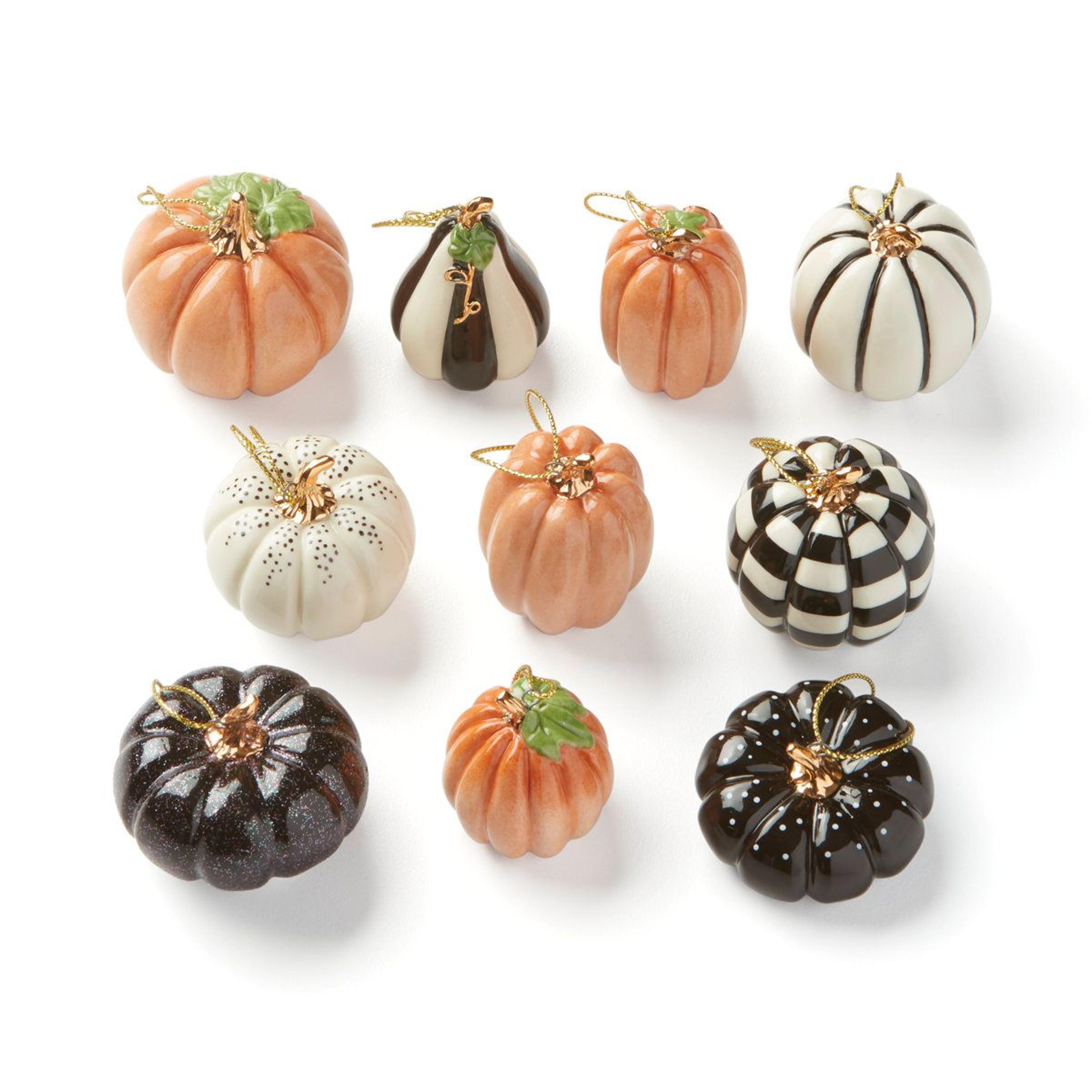 10 piece mini pumpkin porcelain halloween ornaments