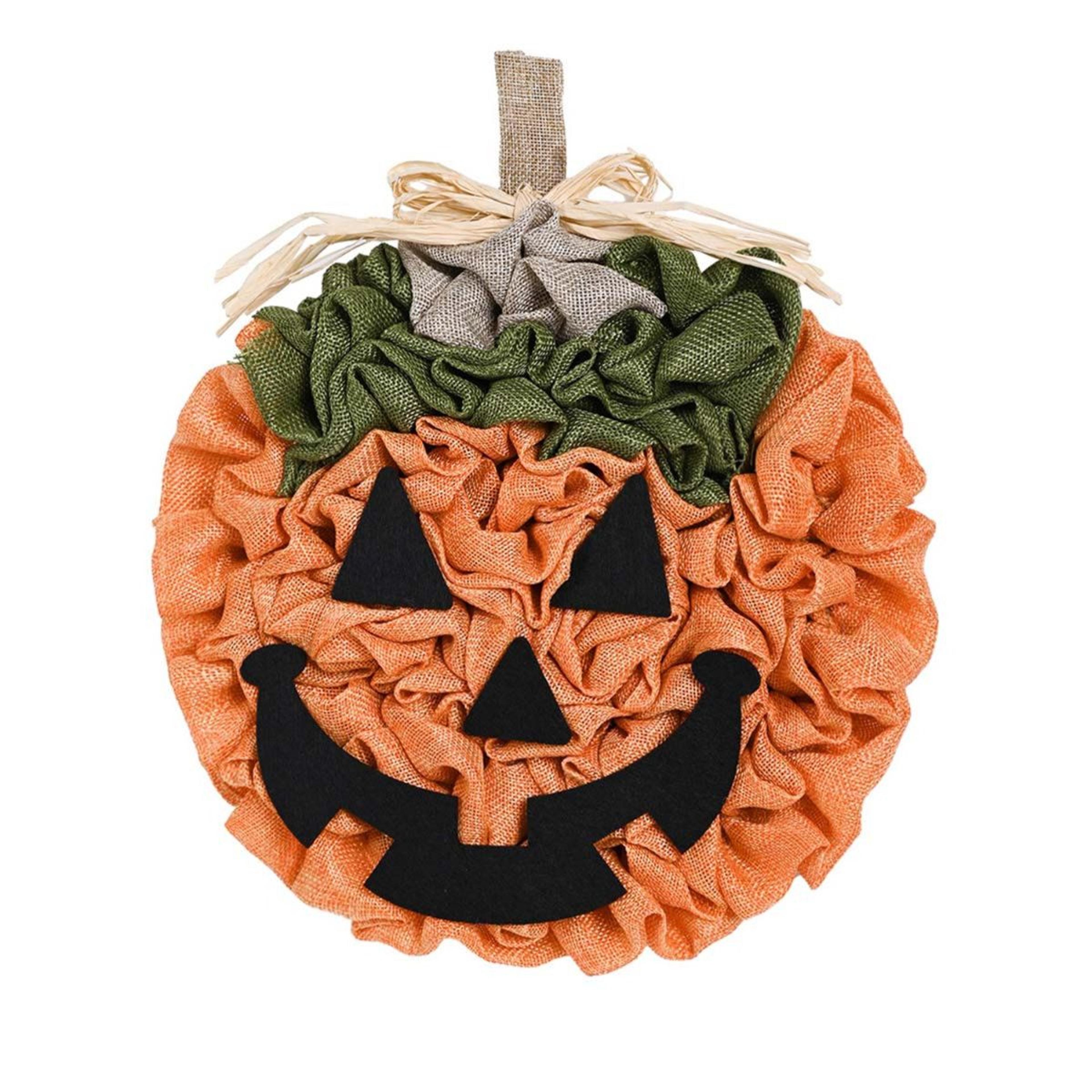 12 inch rustic burlap pumpkin door hanger halloween fall front door decor