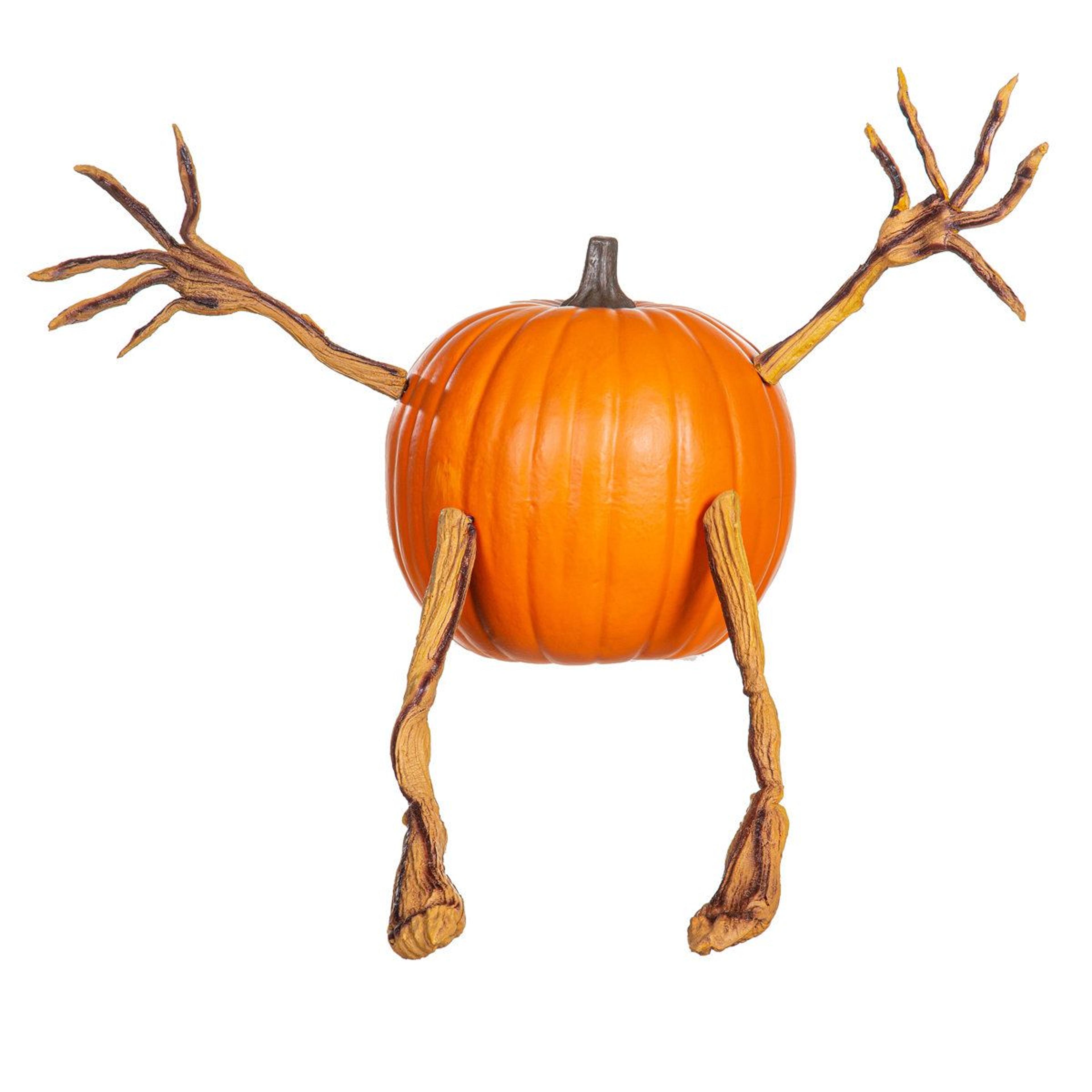 plow & hearth posable pumpkin vine arms and legs set for halloween pumpkin decor