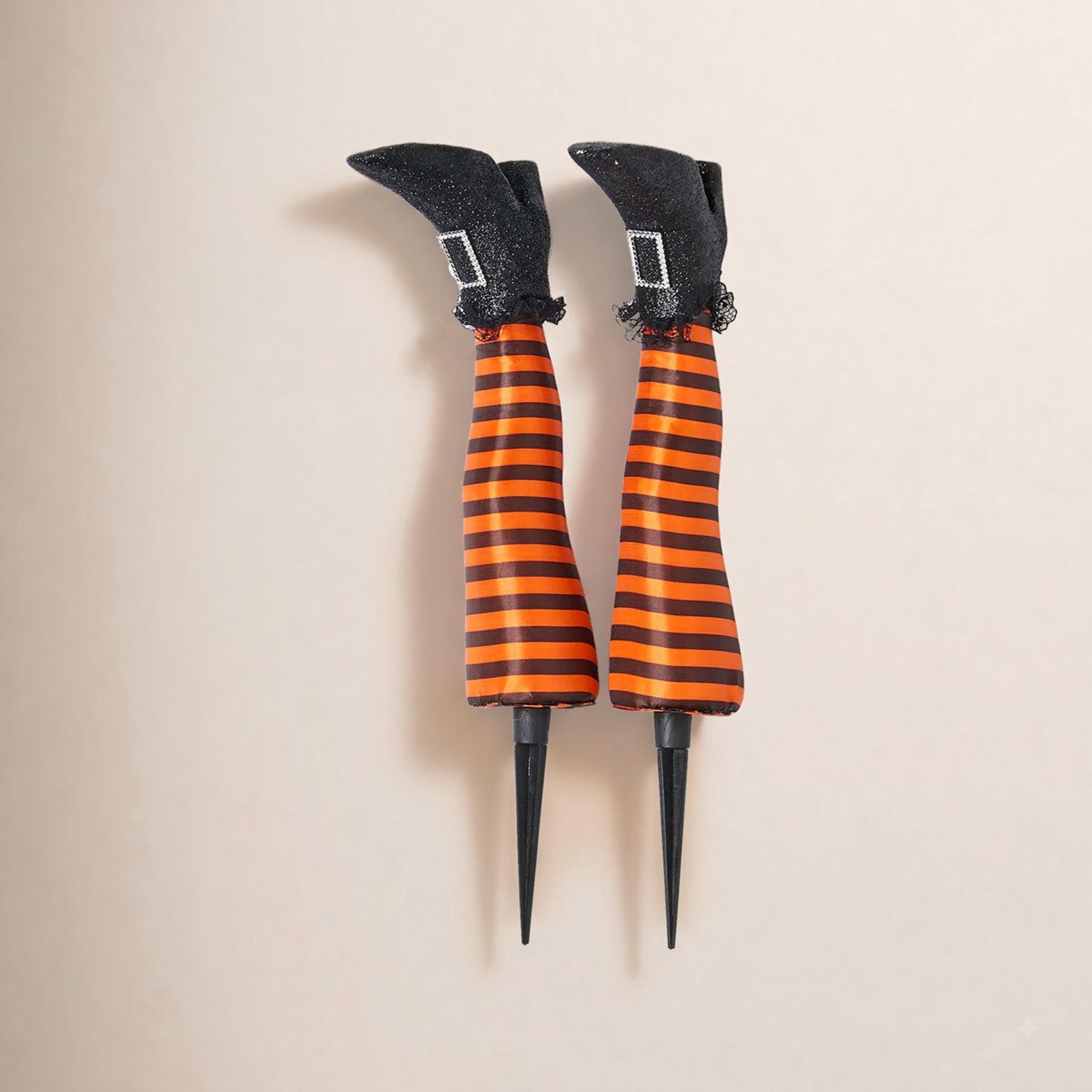 18 inch halloween witch legs garden stake outdoor yard decor