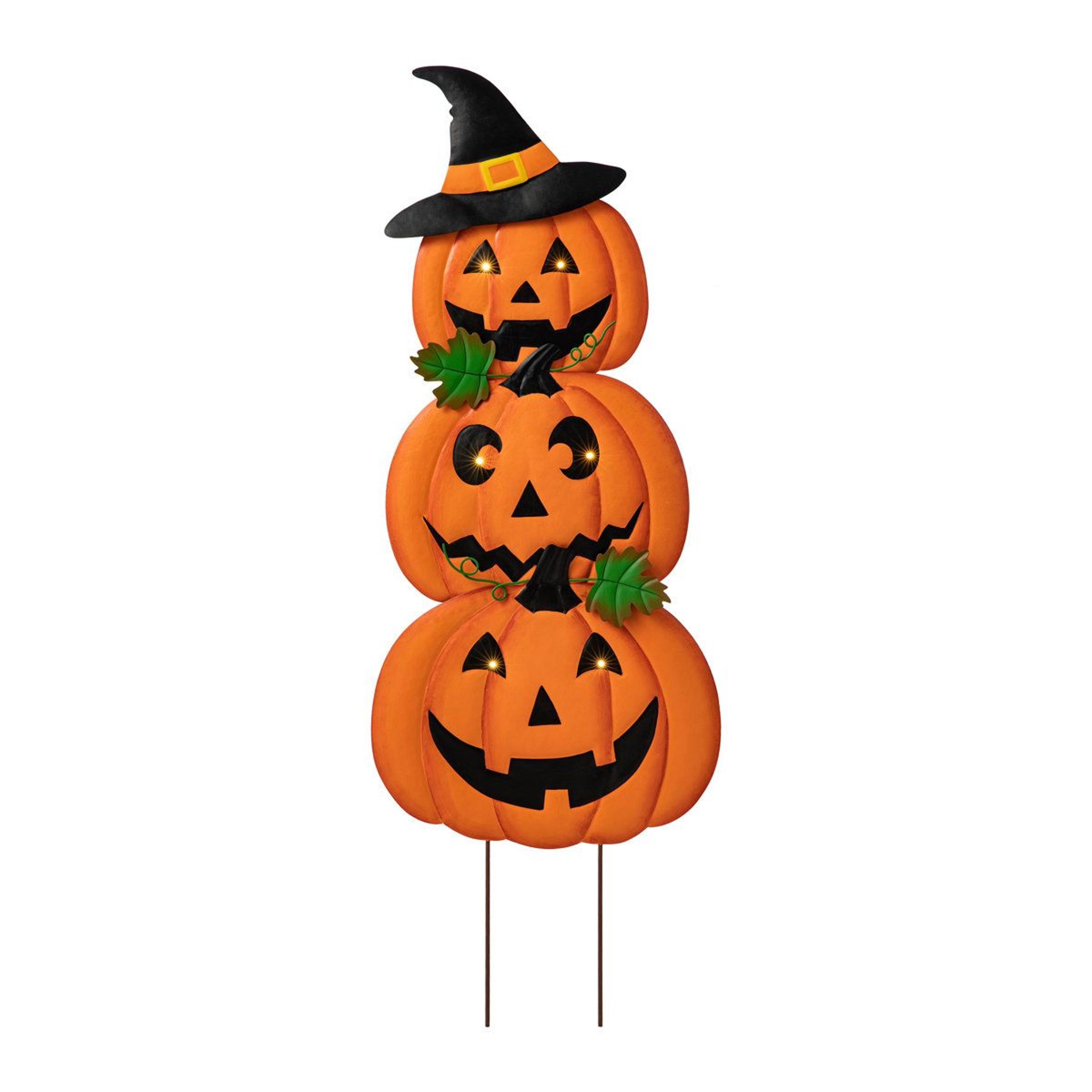 lighted metal halloween garden stakes set of 3