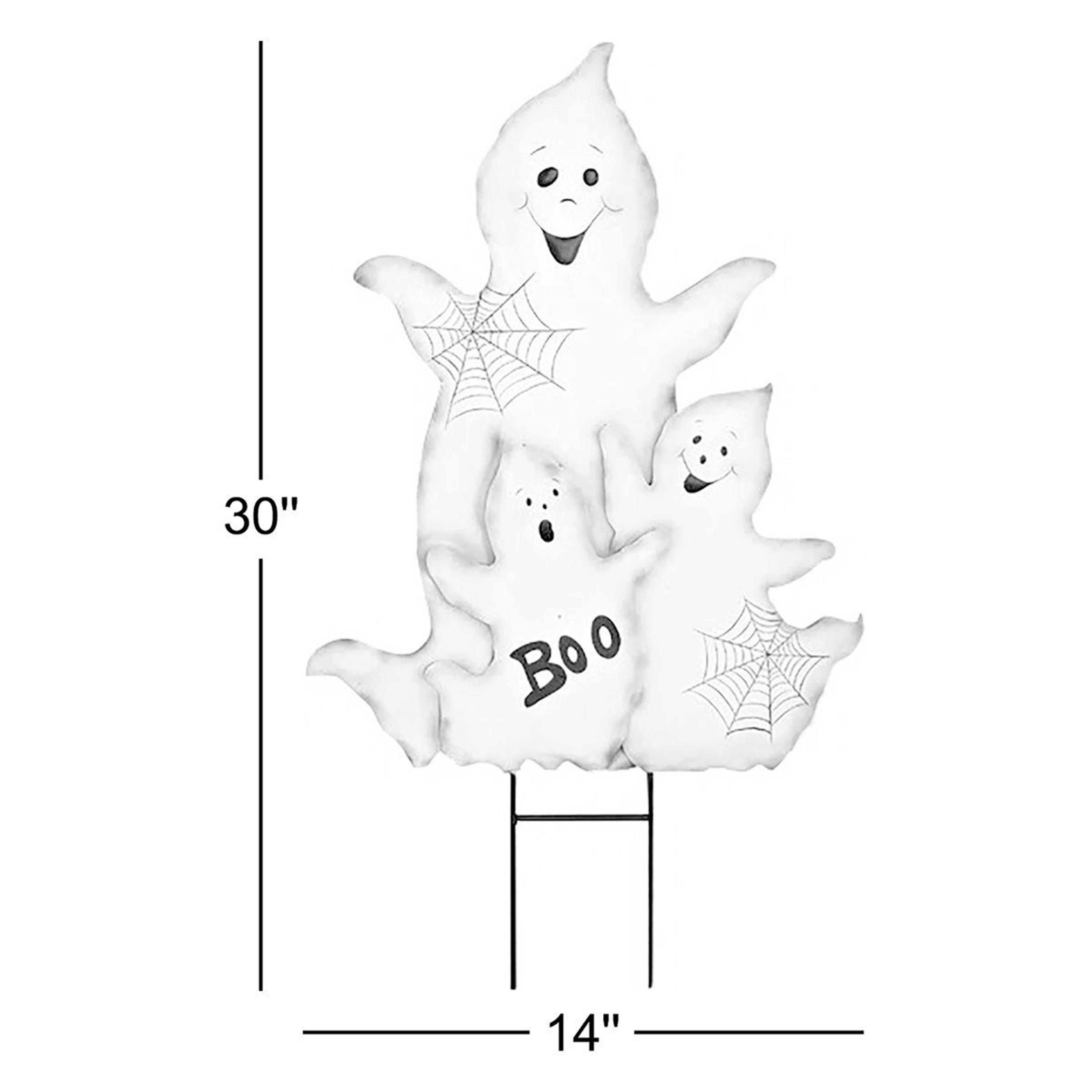 30 inch halloween ghost garden stake outdoor metal lawn decoration