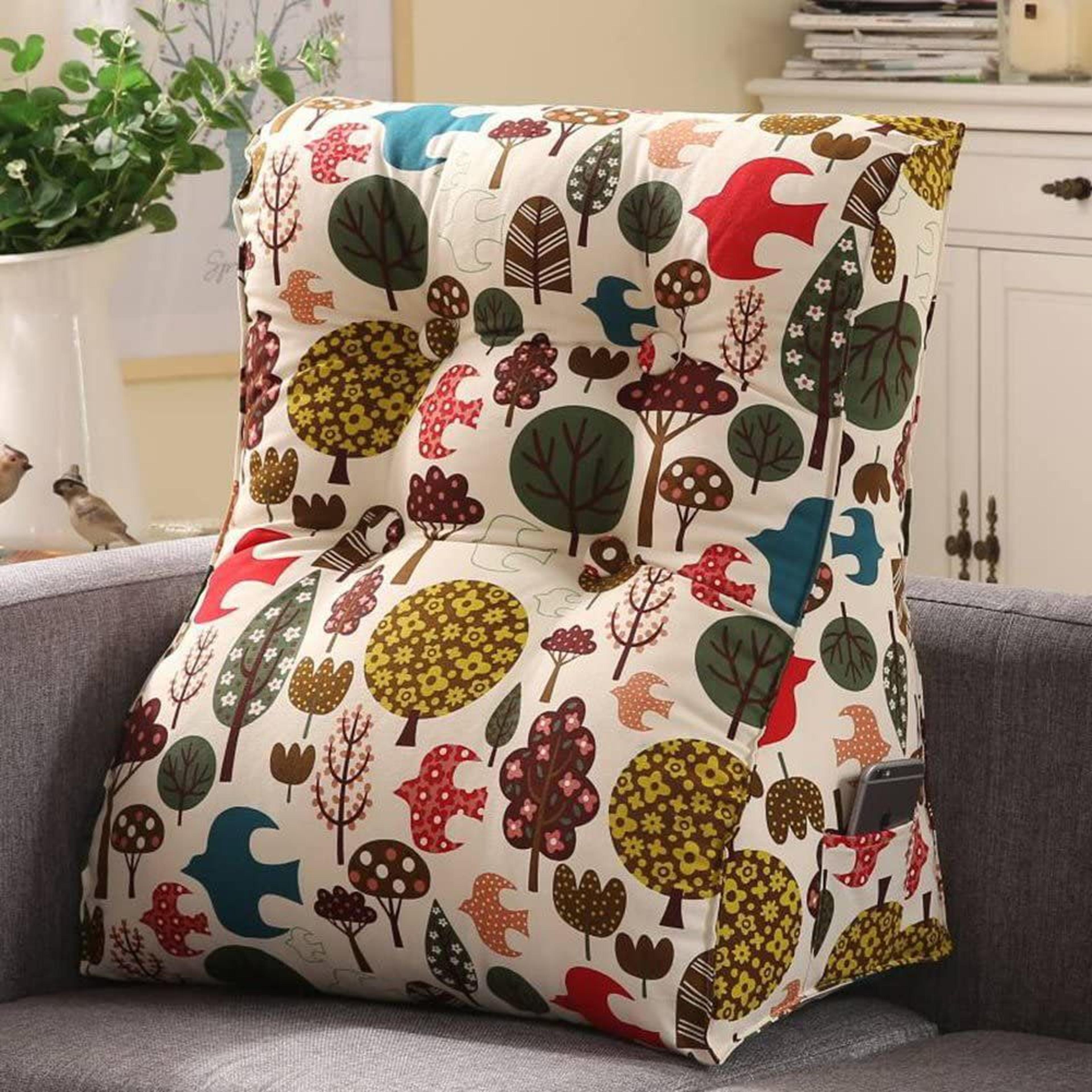 contoured wedge reading pillow with back support for bed sofa and lounging