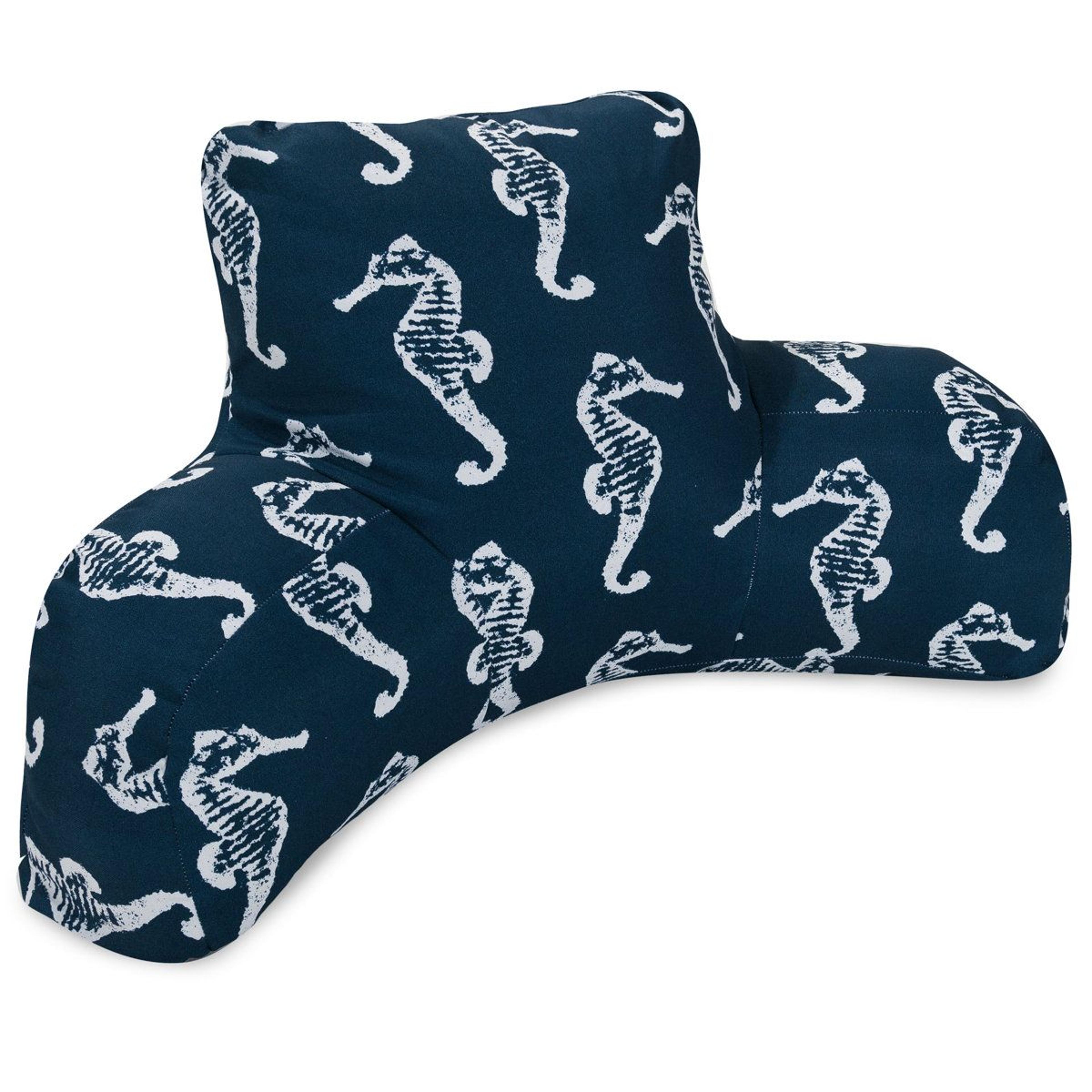 seahorse outdoor reversible throw pillow with supportive backrest