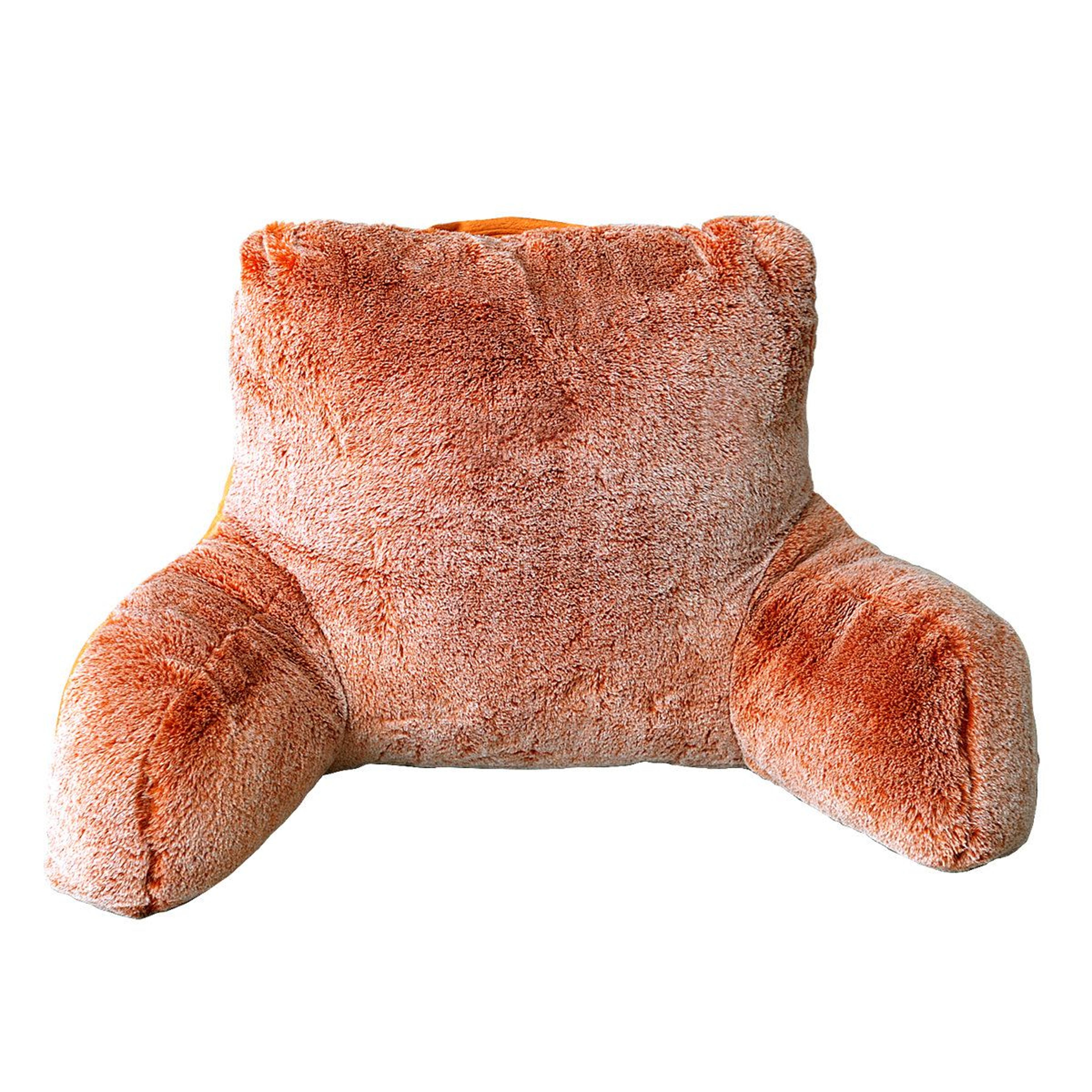 plush faux fur reading pillow bed rest with adjustable filling and support