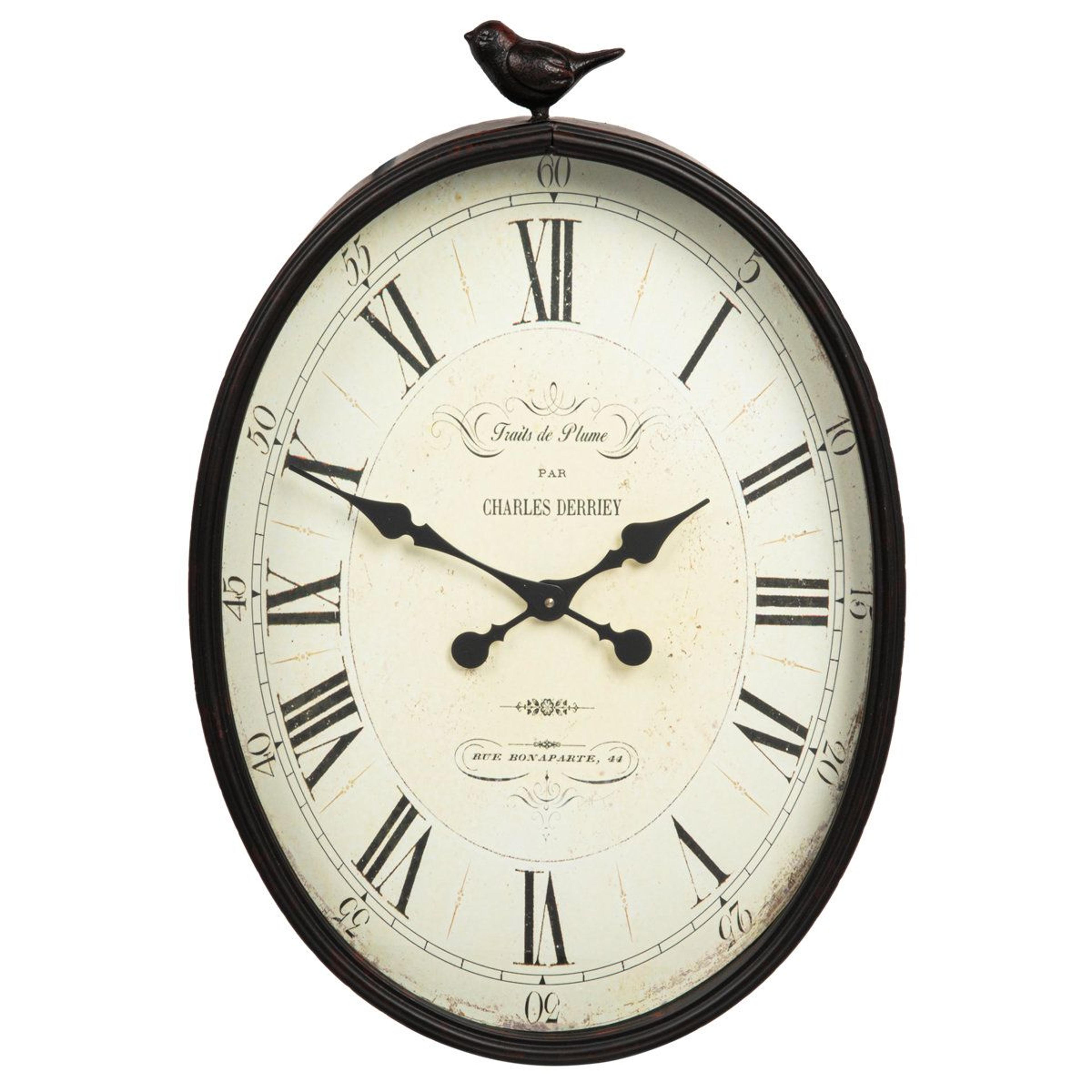 august grove antique bronze oval wall clock with bird vintage farmhouse decor