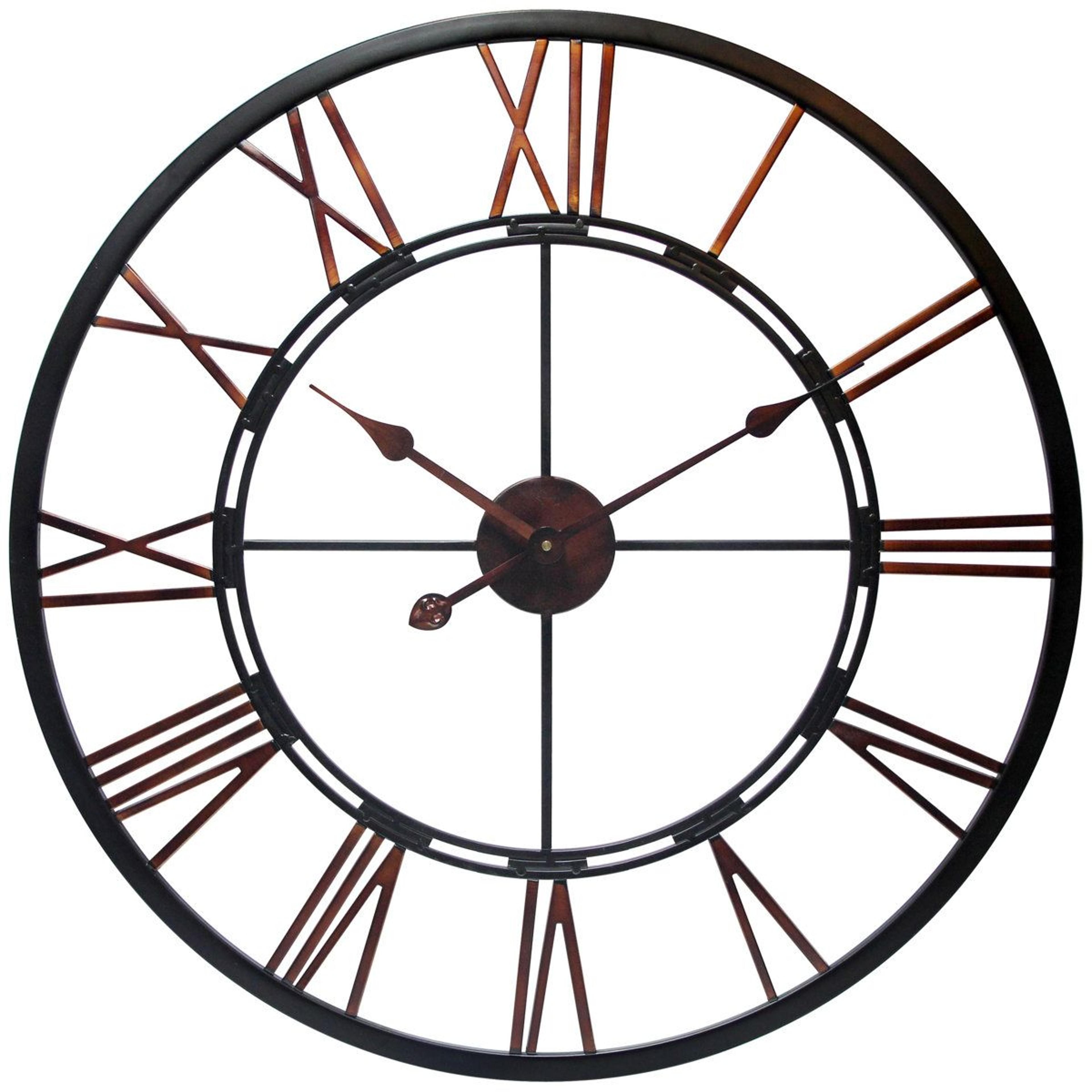 28 inch black metal roman numeral wall clock