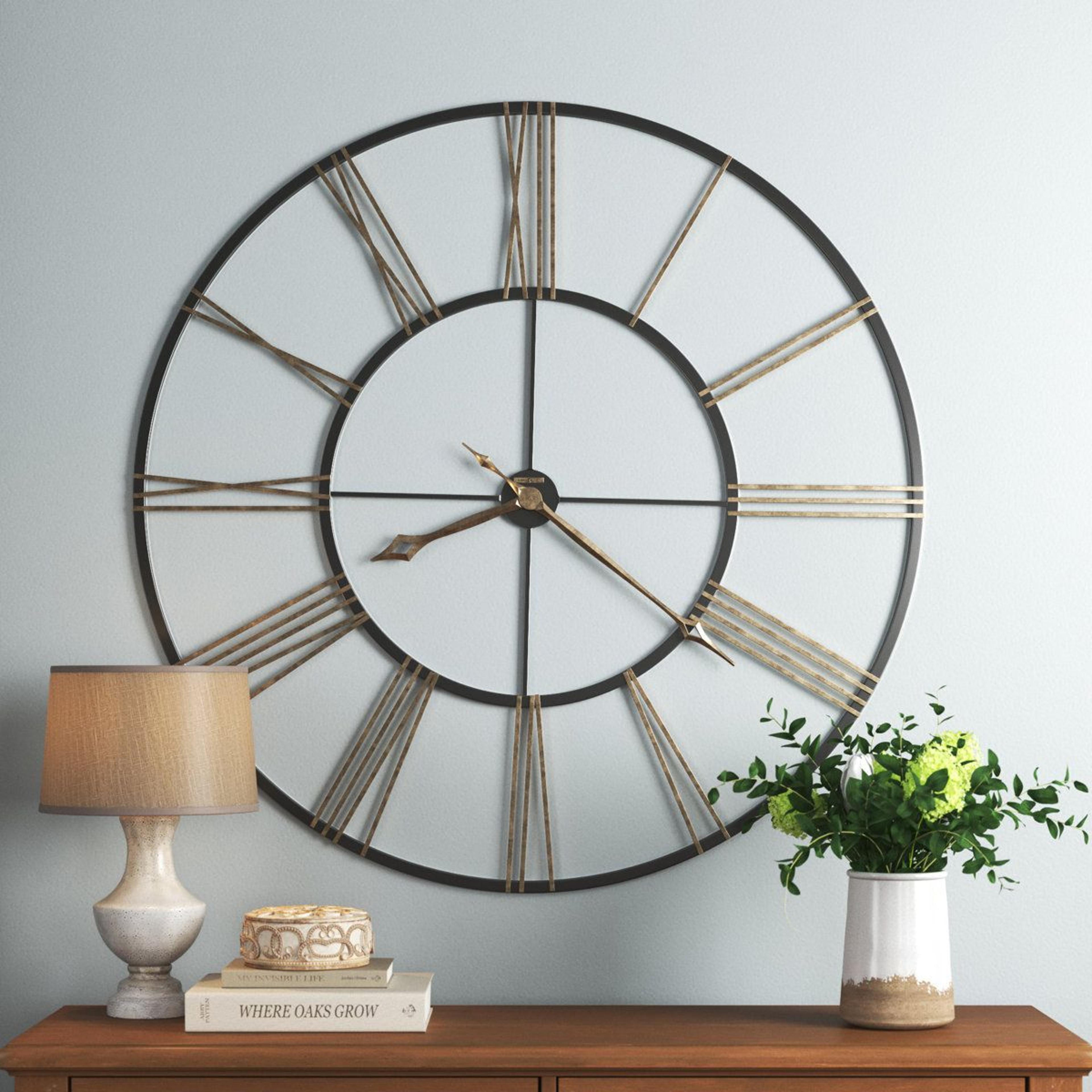 postema 49 inch oversized wall clock with antique gold roman numerals