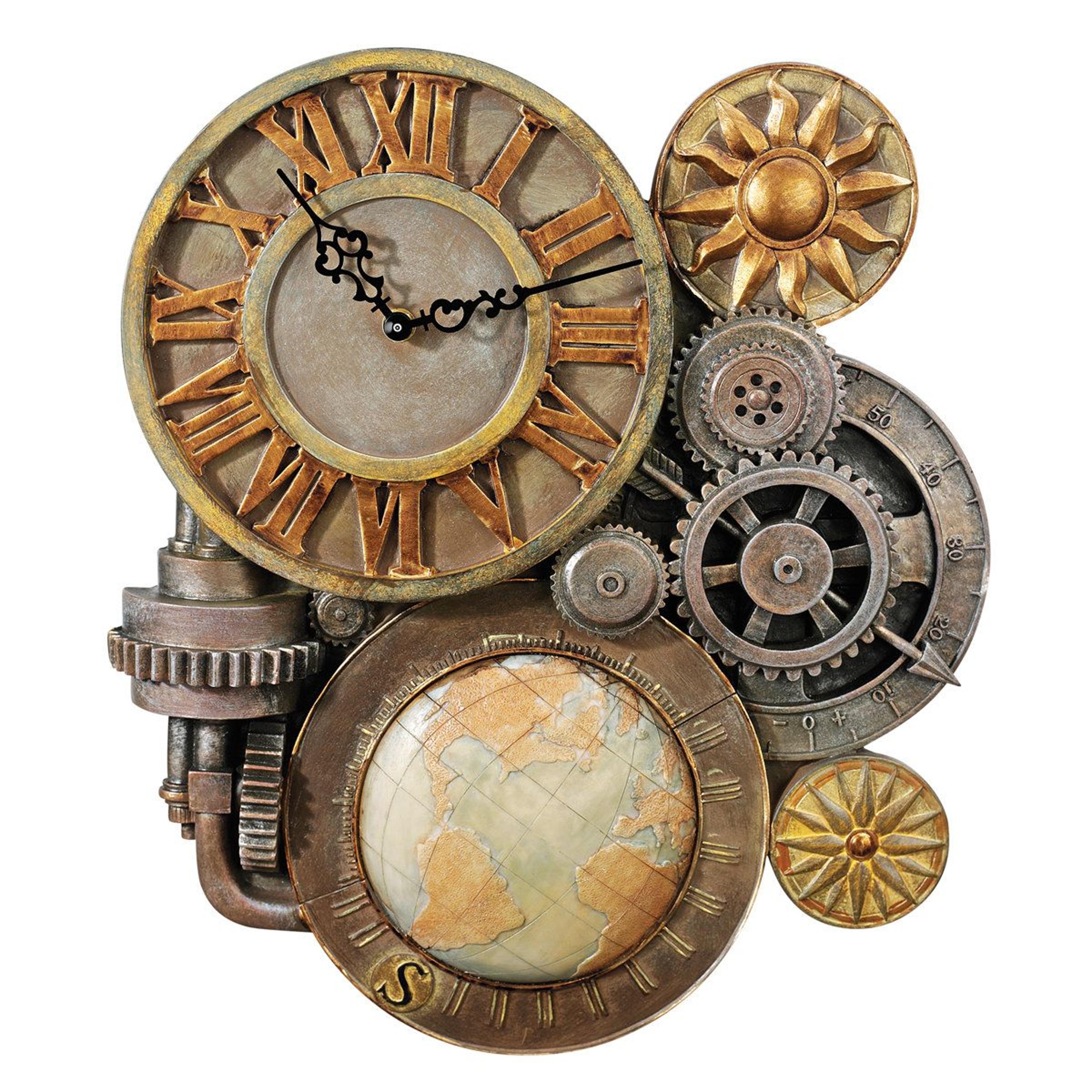 williston forge bagdad steampunk gear wall clock with roman numerals