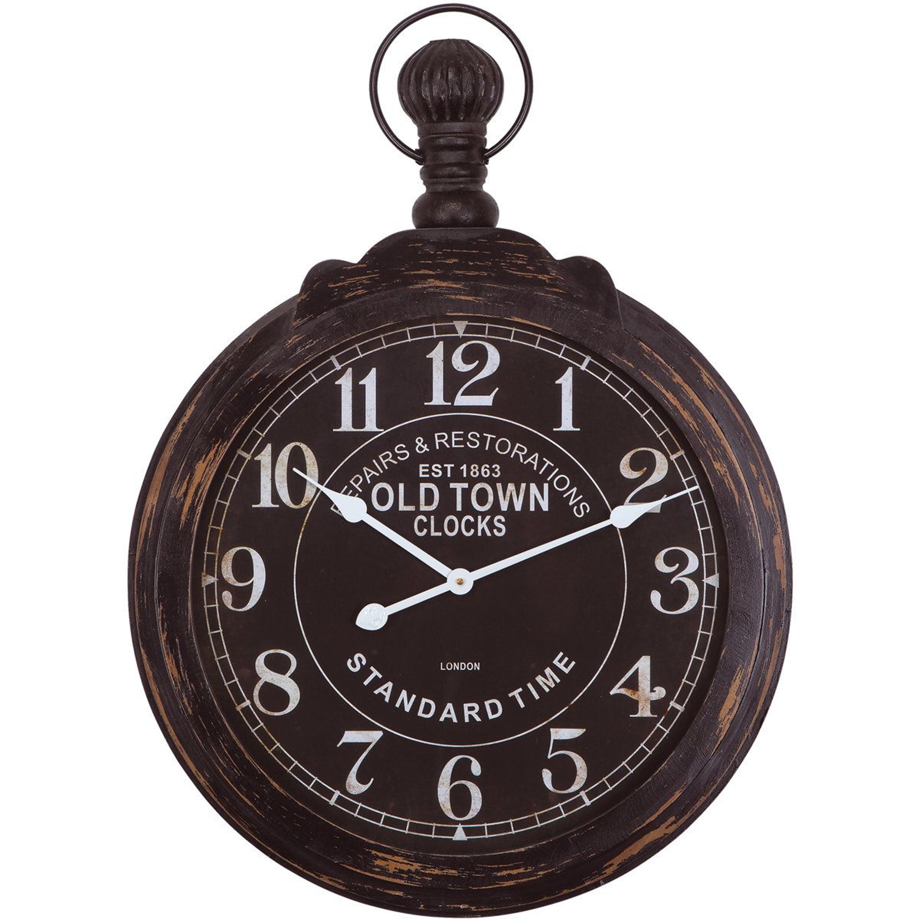 maness vintage farmhouse wooden wall clock oversized decorative timepiece